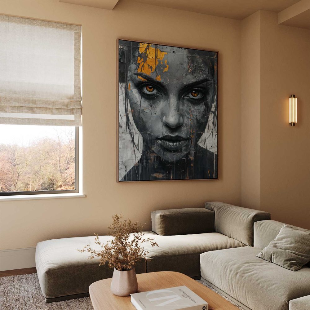 Alternative view of Dramatisch zwart-wit portret