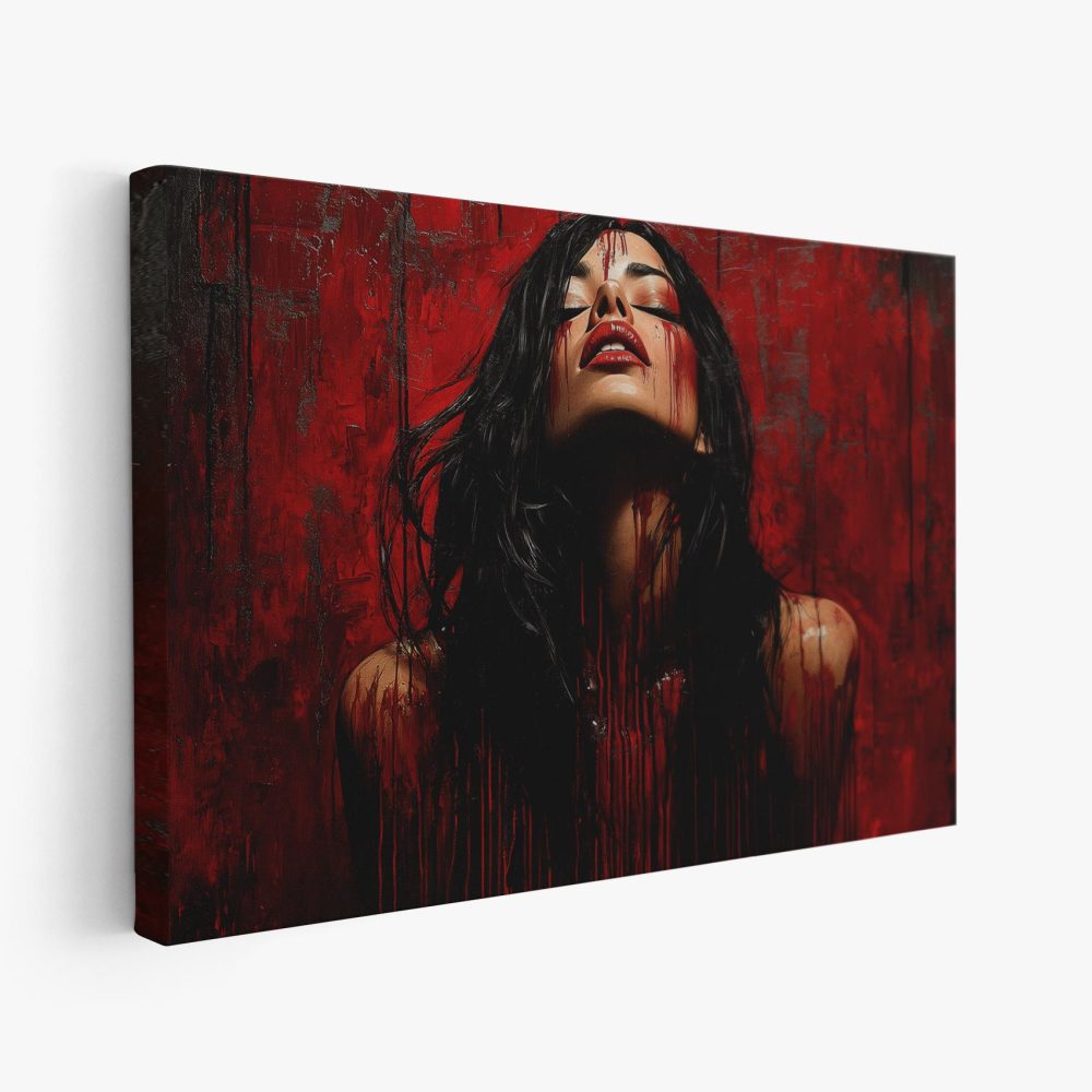 Dramatische bloedrode vrouw