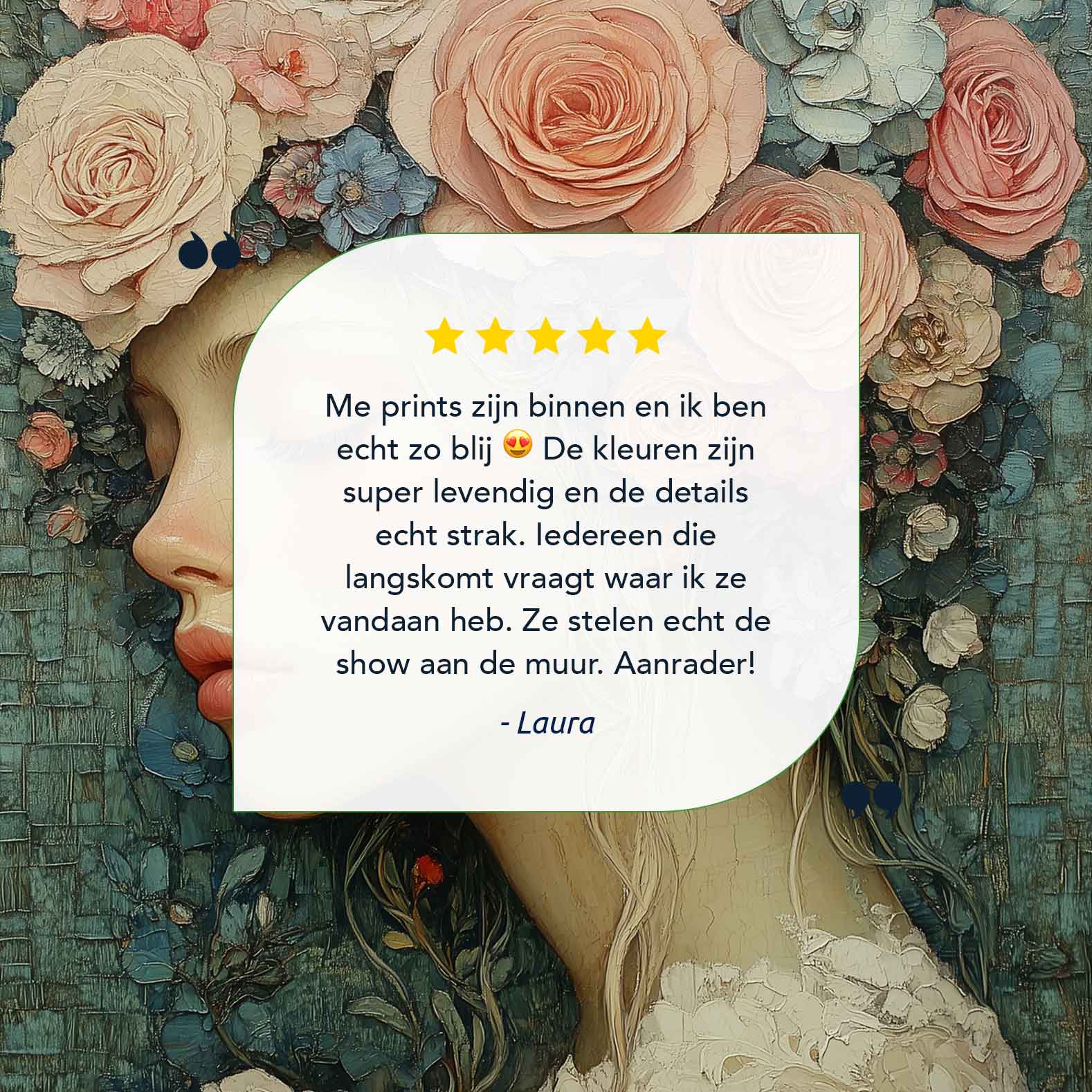 Elegante vrouw met bloemenhoofdtooi - Afbeelding 9