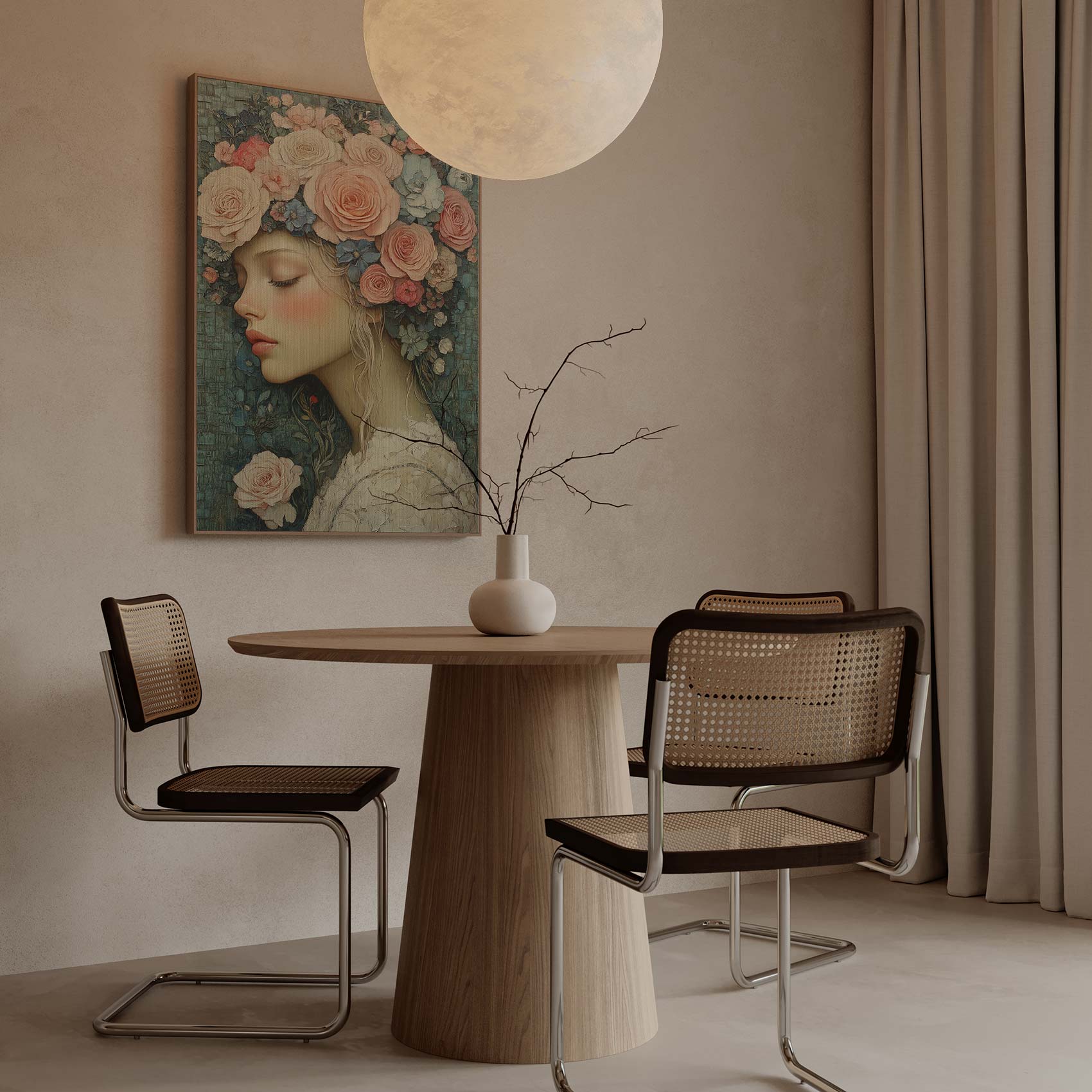 Elegante vrouw met bloemenhoofdtooi - Afbeelding 6