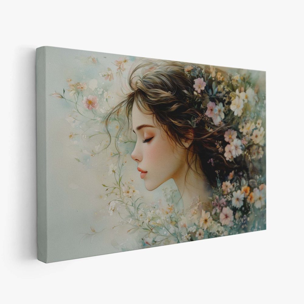 Bloemenmeisje met roze haardos