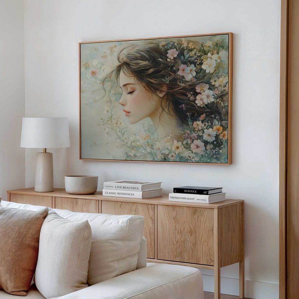 Alternative view of Bloemenmeisje met roze haardos