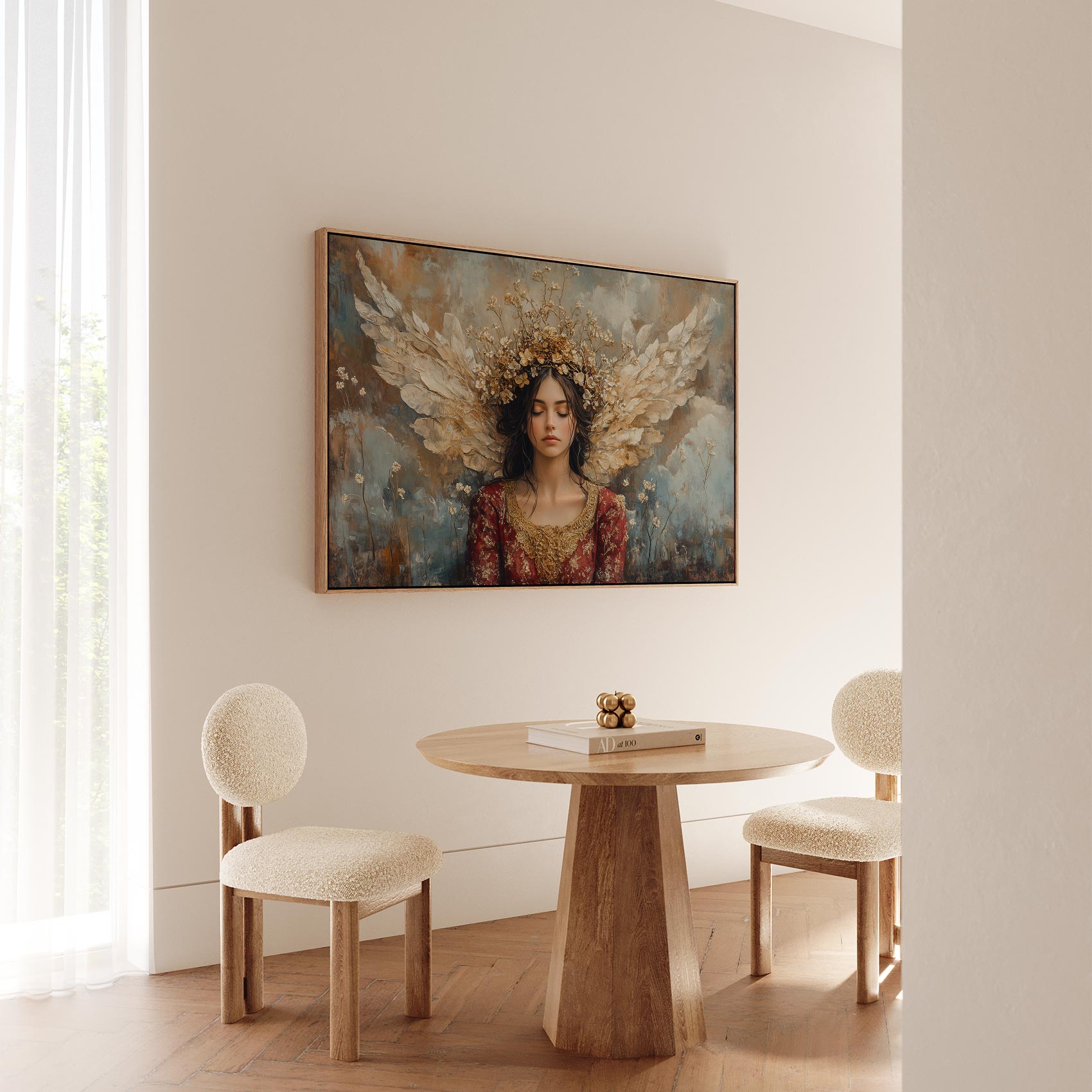 Bloemenkroon in Rode Elegantie - Afbeelding 5