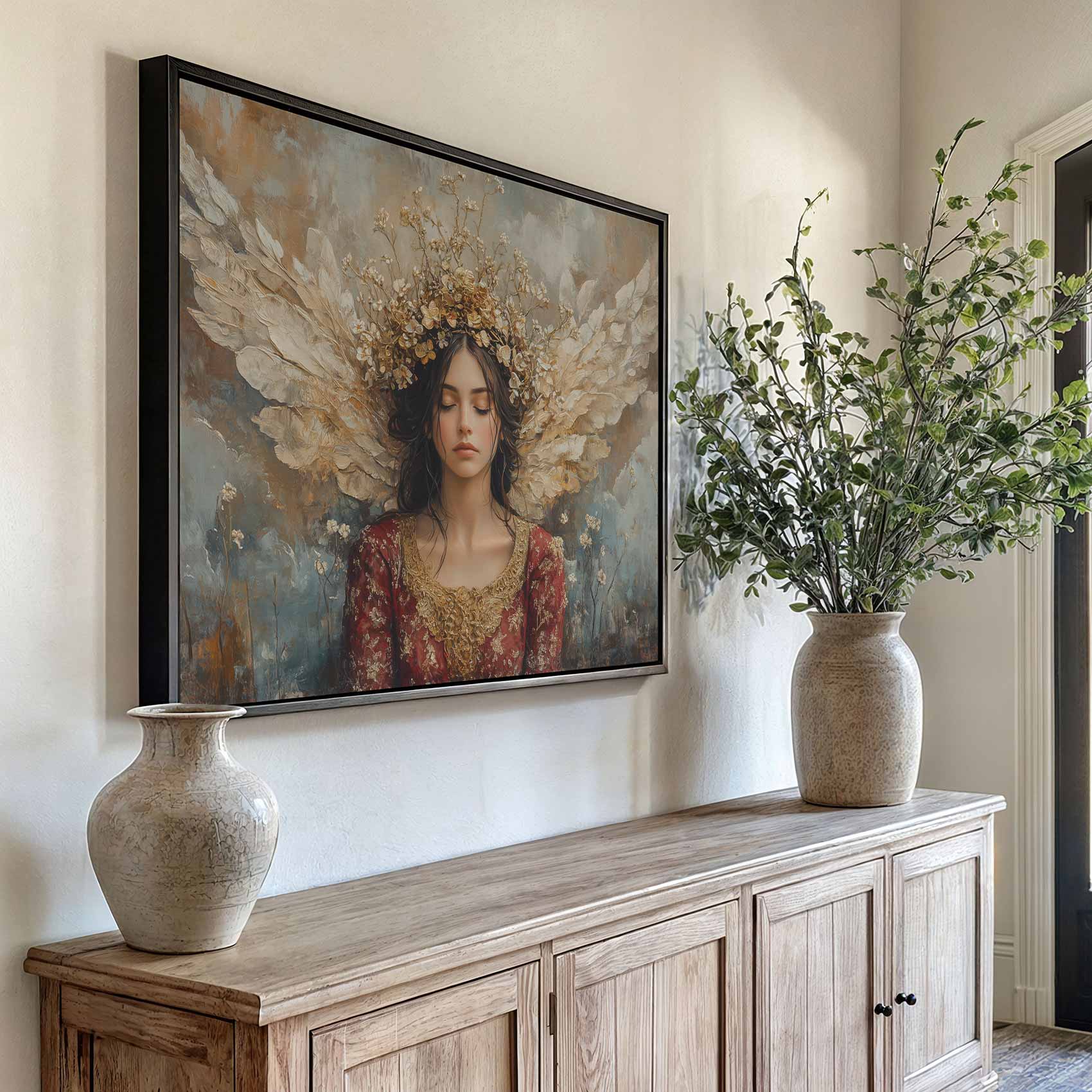 Bloemenkroon in Rode Elegantie - Afbeelding 6