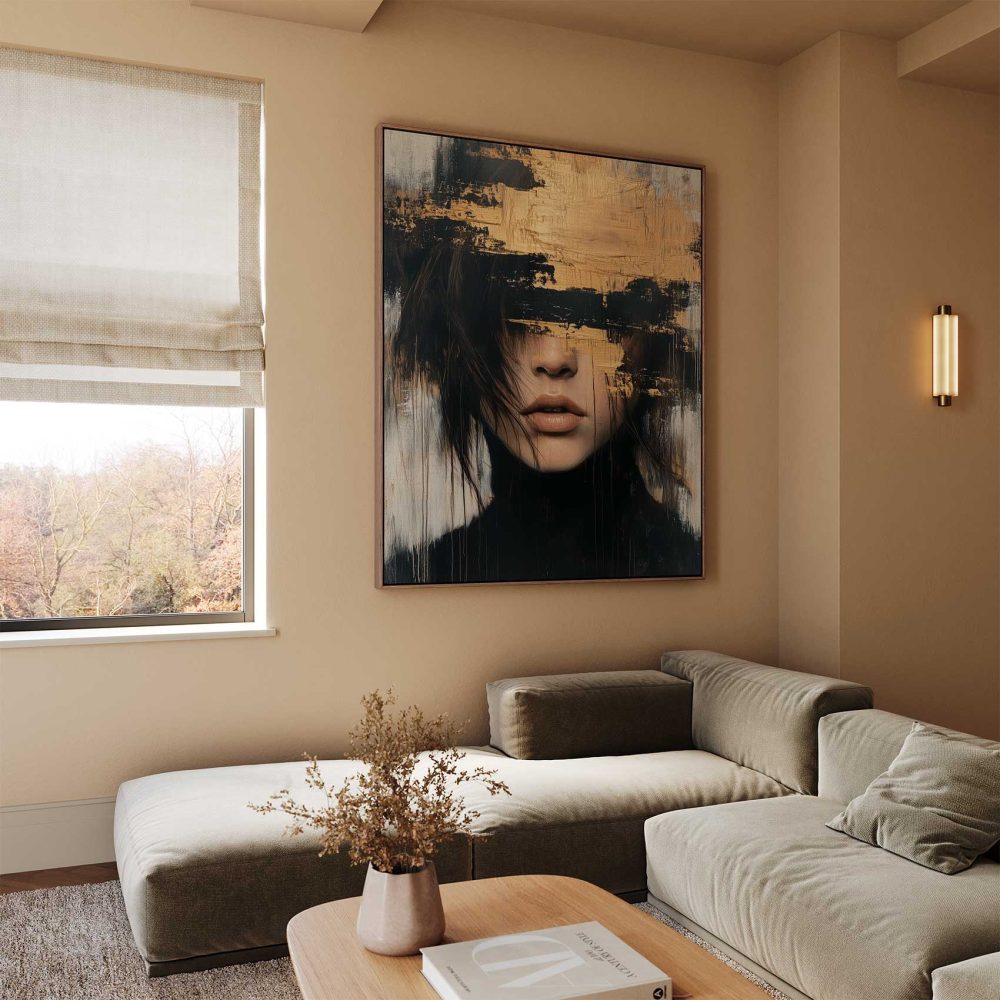 Alternative view of Abstracte vrouw met goudwind