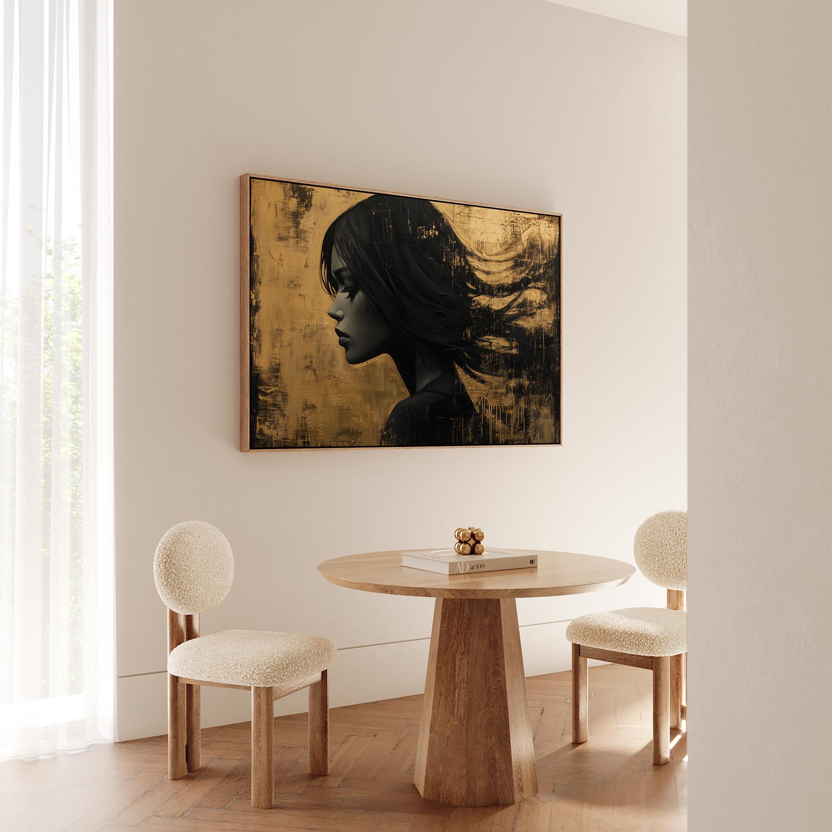 Elegante Zwart-Wit Vrouwenportret - Afbeelding 5