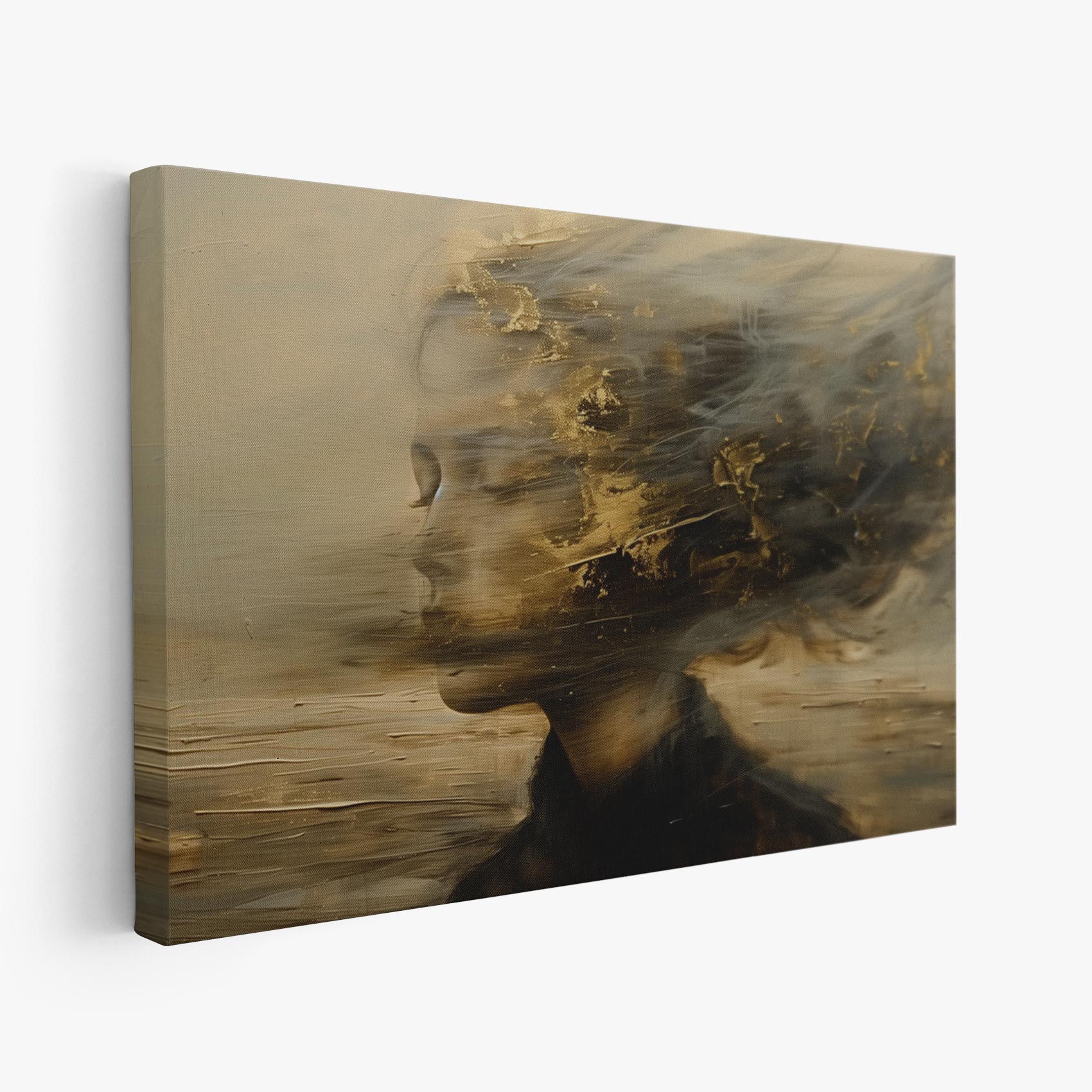 Dromerig gouden vrouwenportret