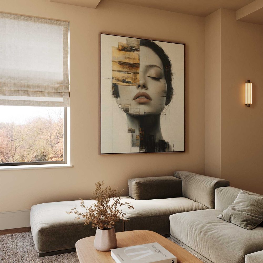 Alternative view of Abstracte vrouwportret met goud