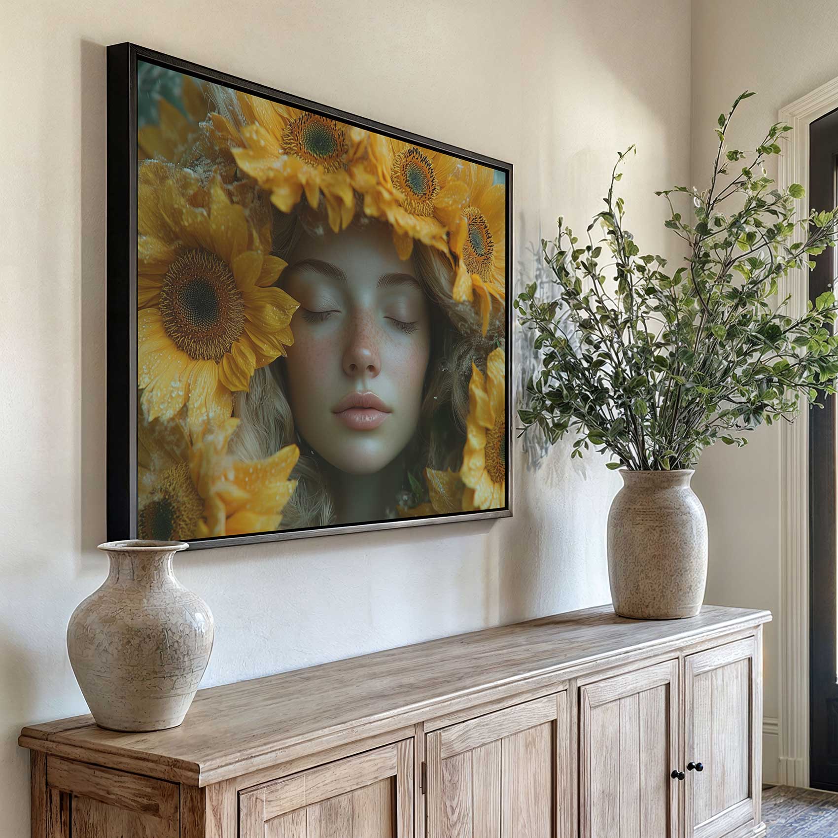 Vrouw omringd door zonnebloemen - Afbeelding 6