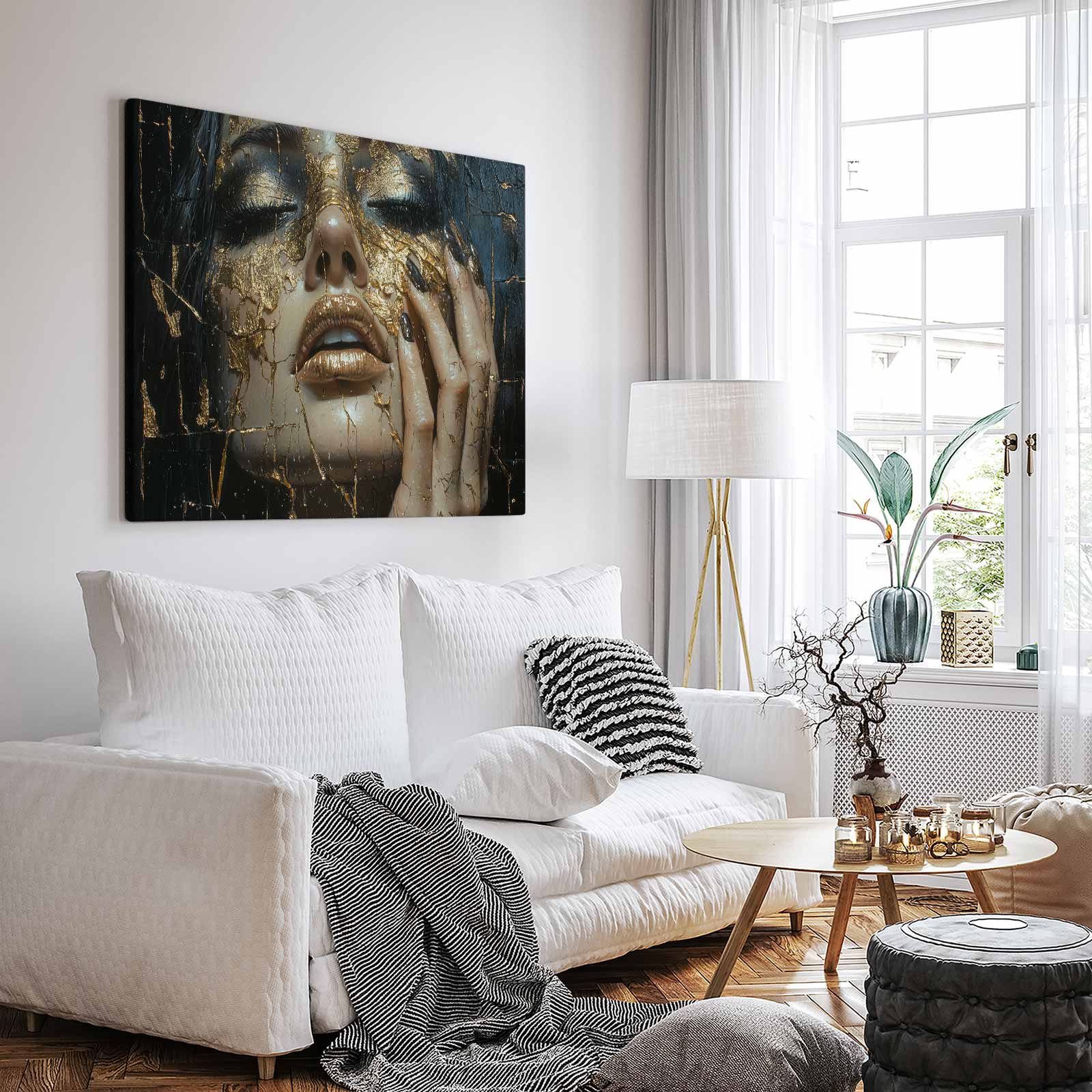 Gouden Glitter Gezicht - Afbeelding 3