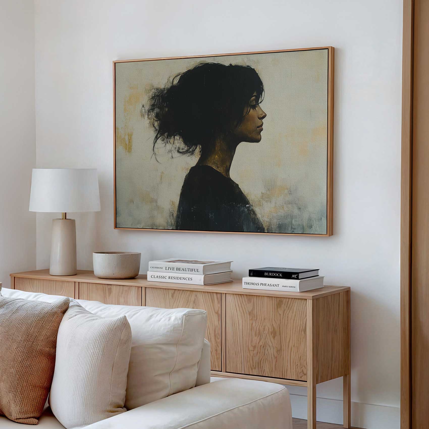 Stille vrouw in zwart-wit - Afbeelding 2