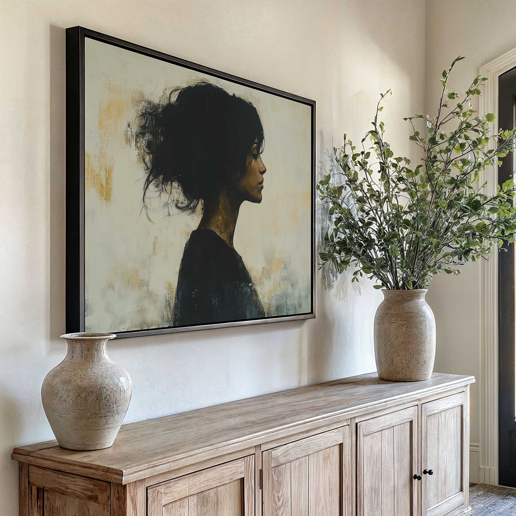 Stille vrouw in zwart-wit - Afbeelding 6
