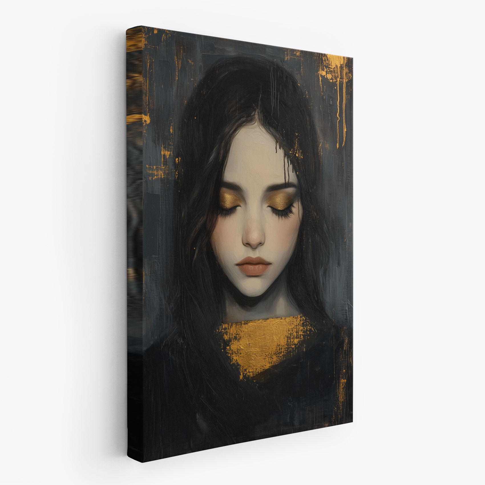 Gouden mysterieuze vrouwportret