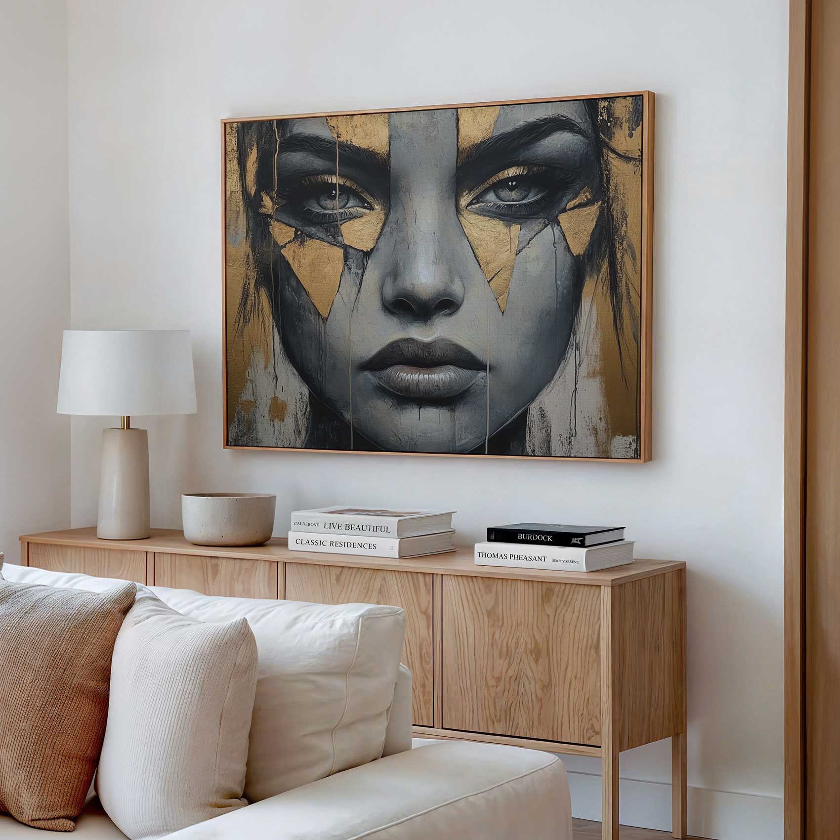 Gouden Mystieke Vrouwenportret - Afbeelding 2