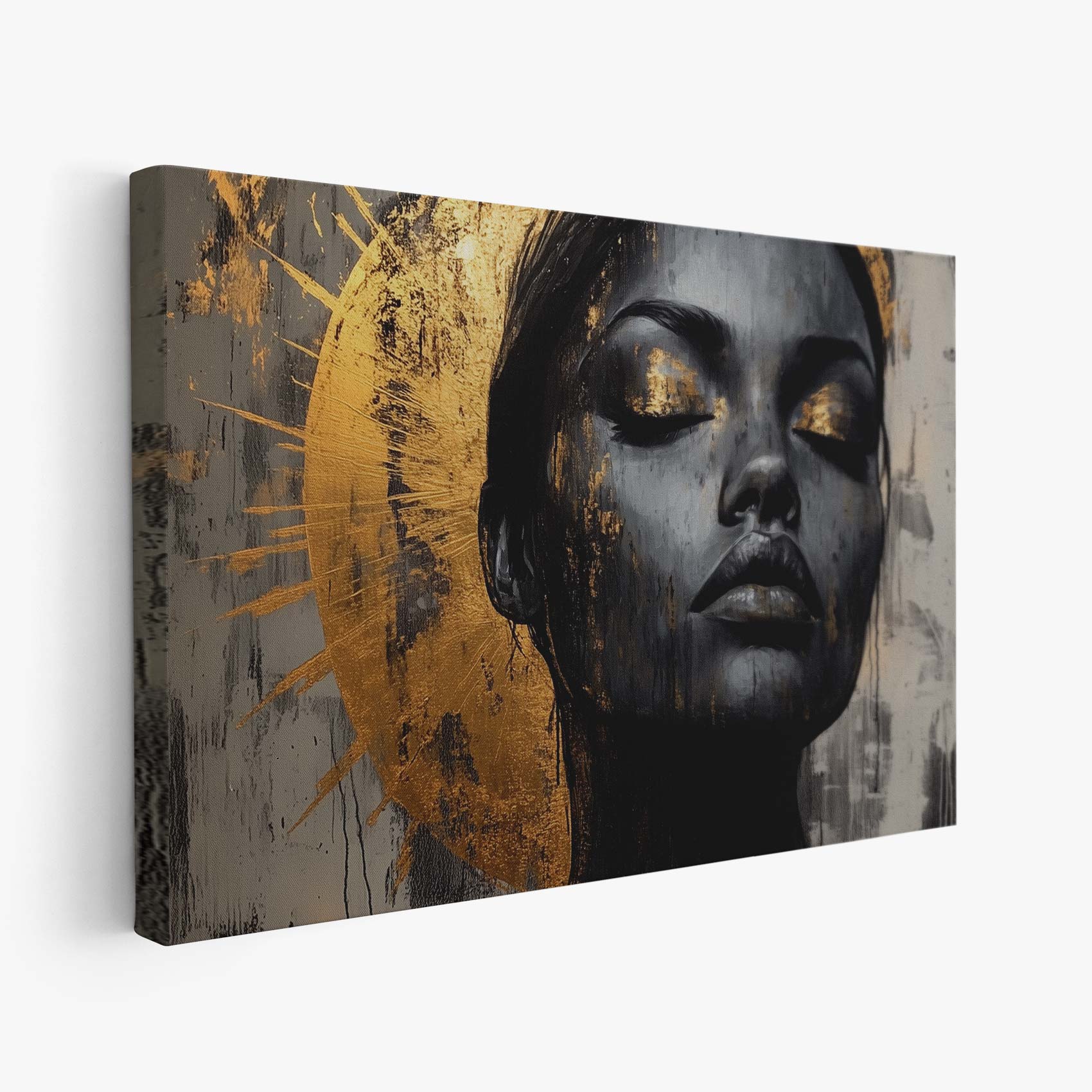 Dramatisch zwart-goud portret