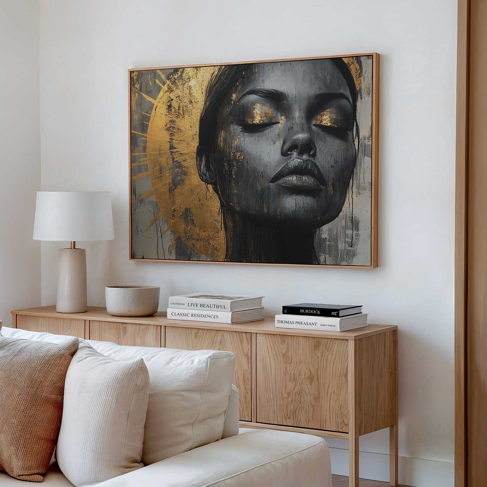 Dramatisch zwart-goud portret - Afbeelding 2