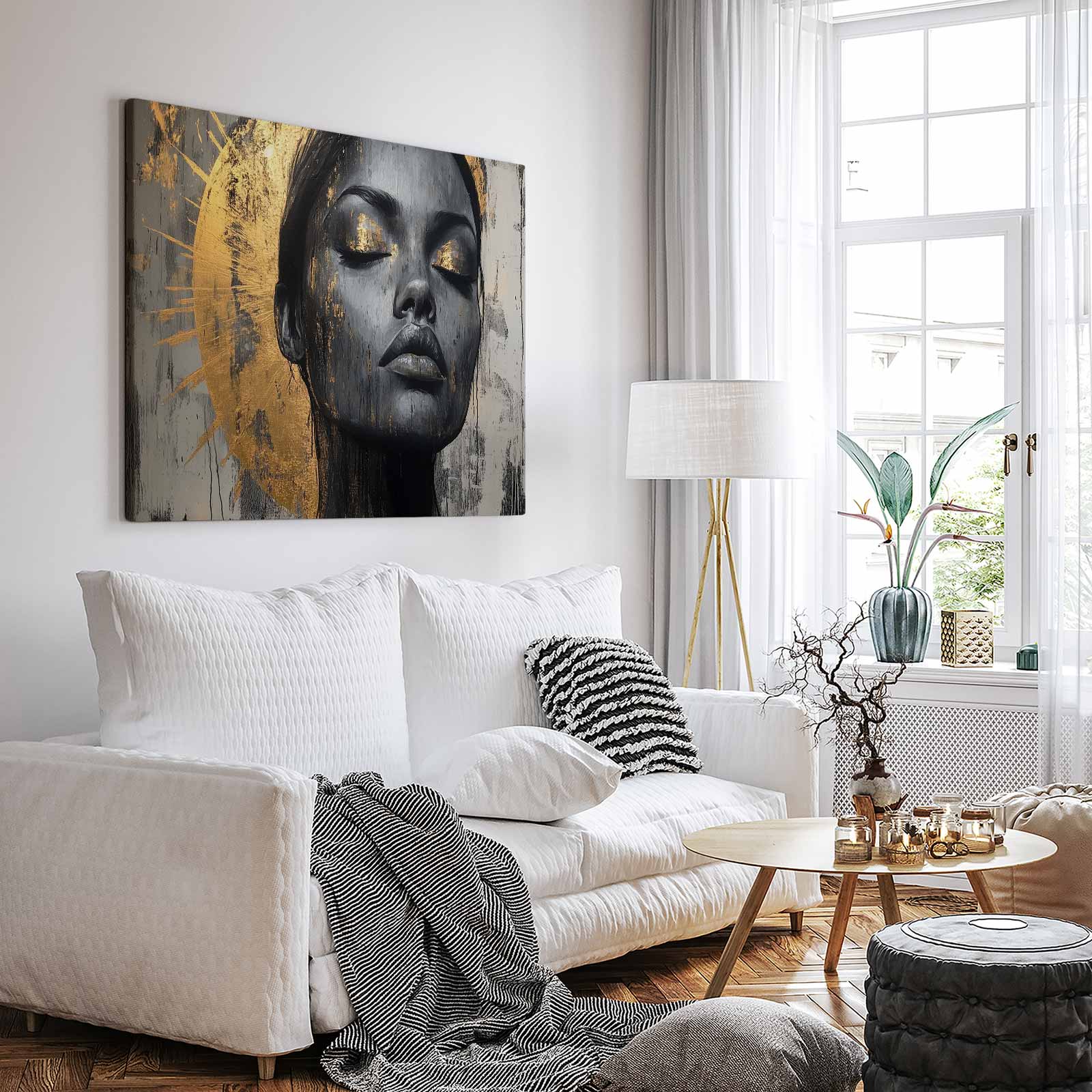 Dramatisch zwart-goud portret - Afbeelding 3