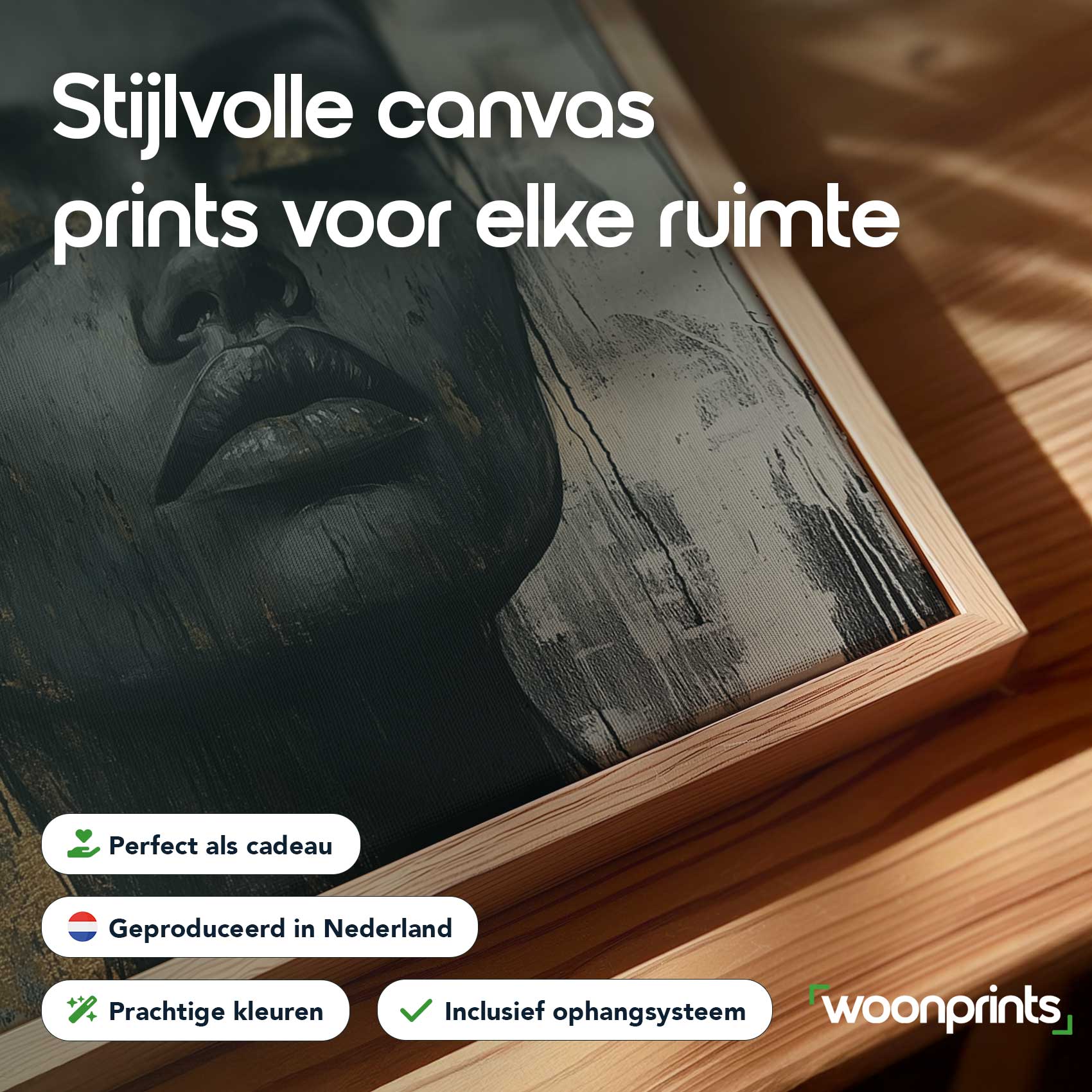 Dramatisch zwart-goud portret - Afbeelding 4