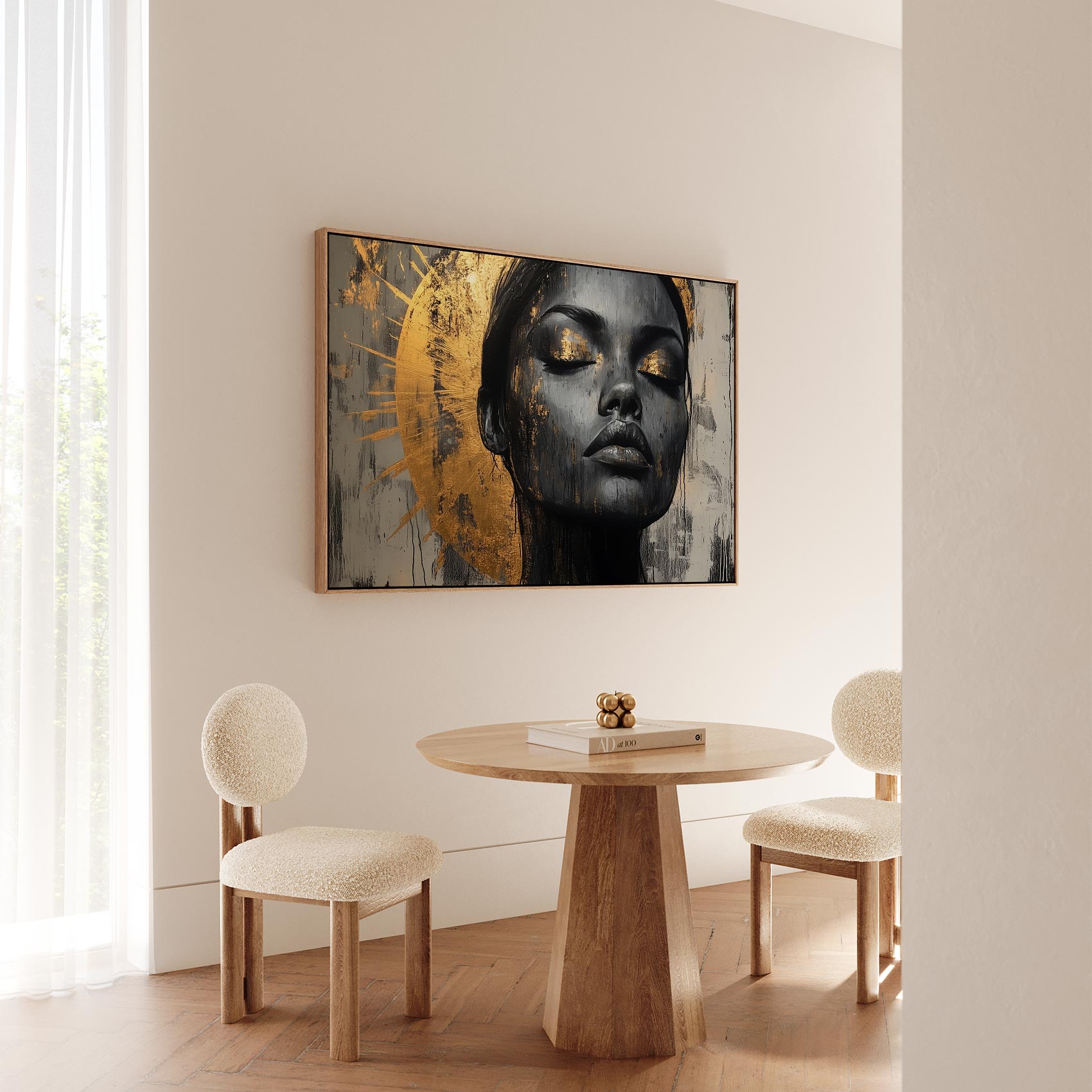Dramatisch zwart-goud portret - Afbeelding 5