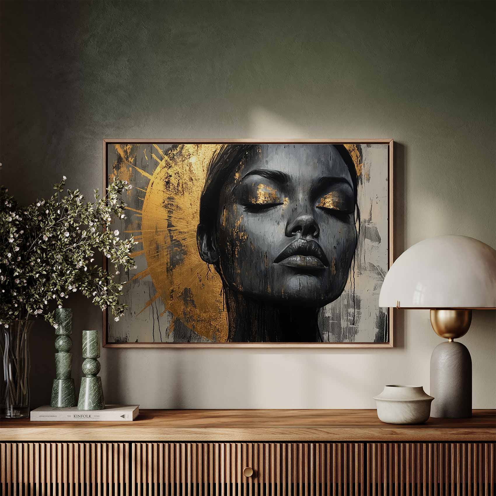 Dramatisch zwart-goud portret - Afbeelding 7