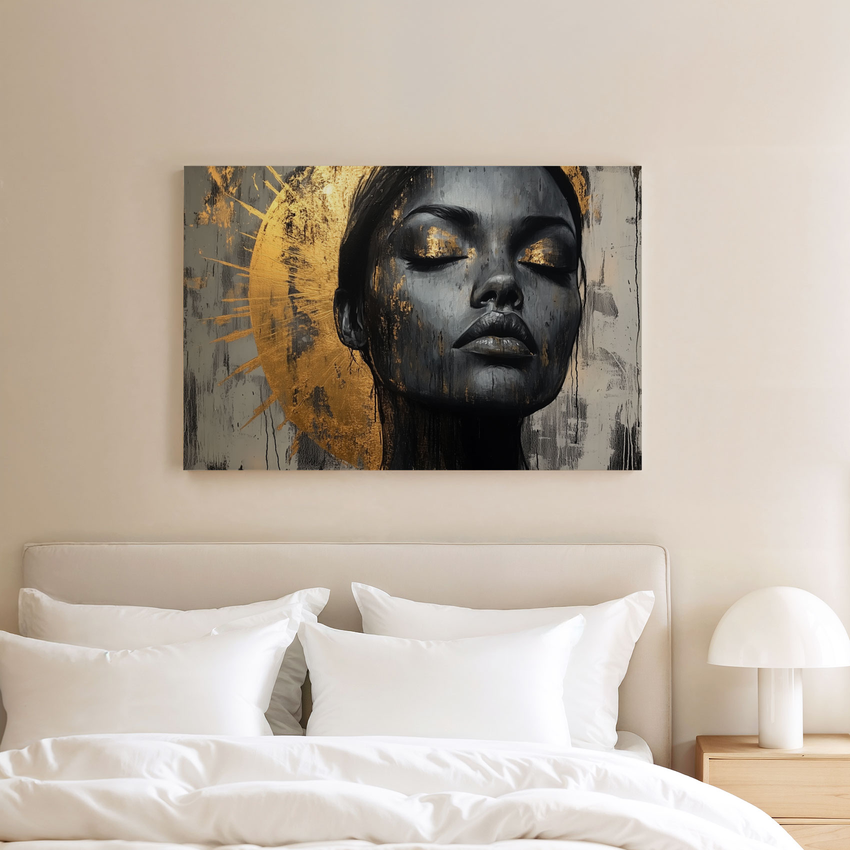 Dramatisch zwart-goud portret - Afbeelding 8