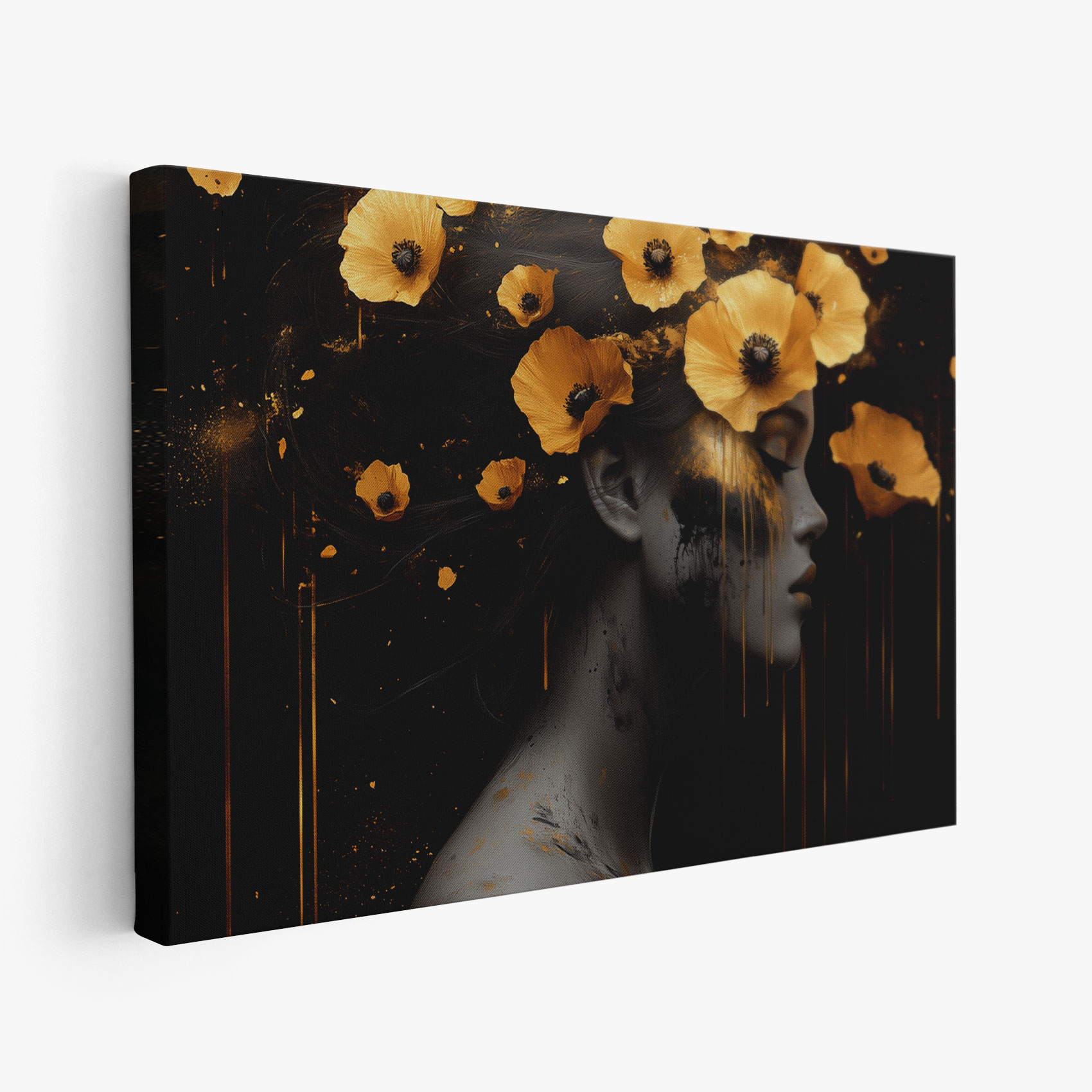 Bloemenhoofd met gele gloed