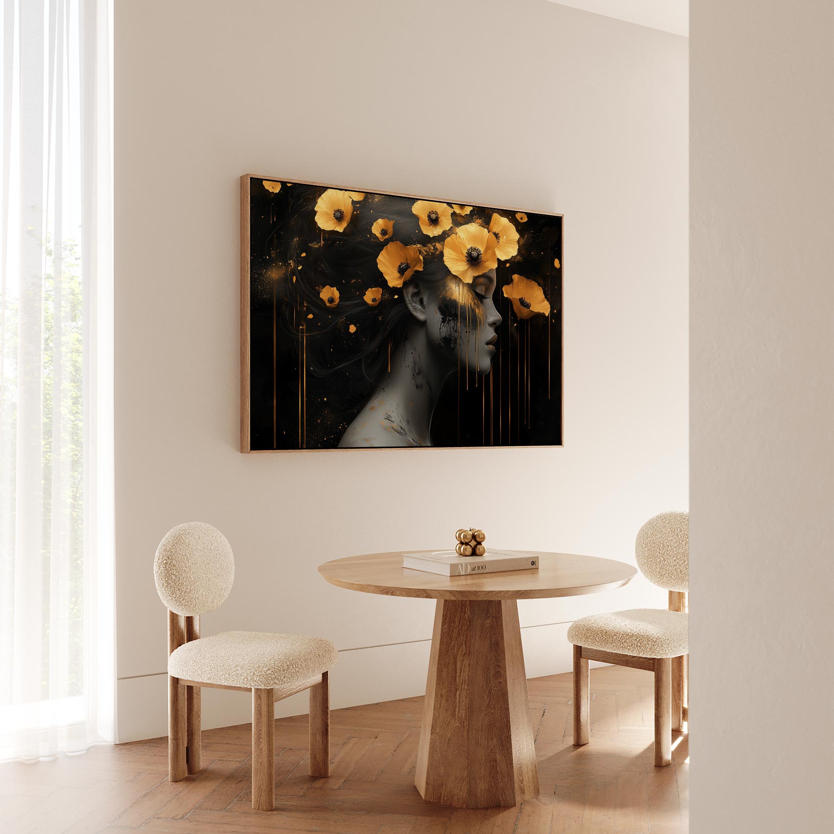 Bloemenhoofd met gele gloed - Afbeelding 5