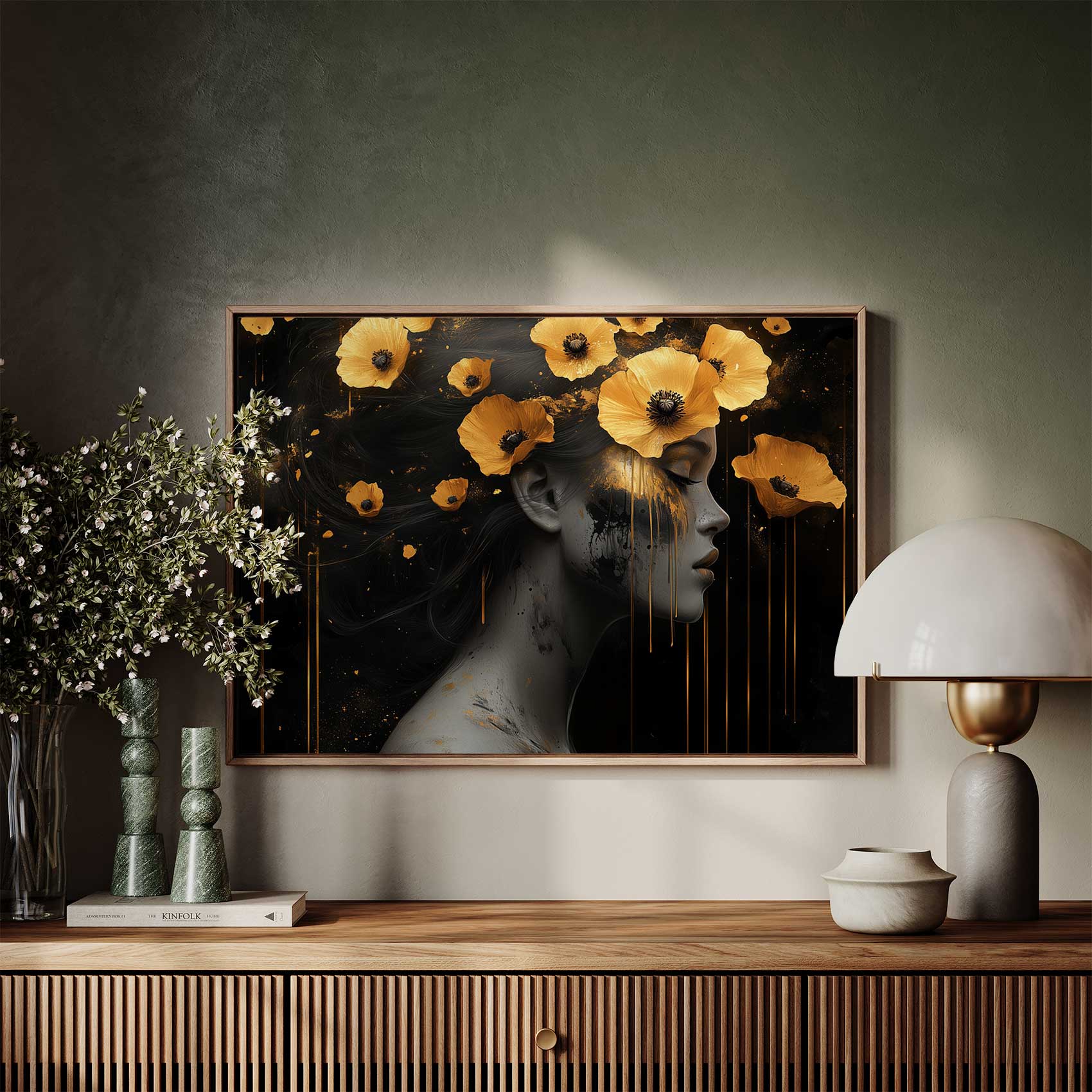 Bloemenhoofd met gele gloed - Afbeelding 7