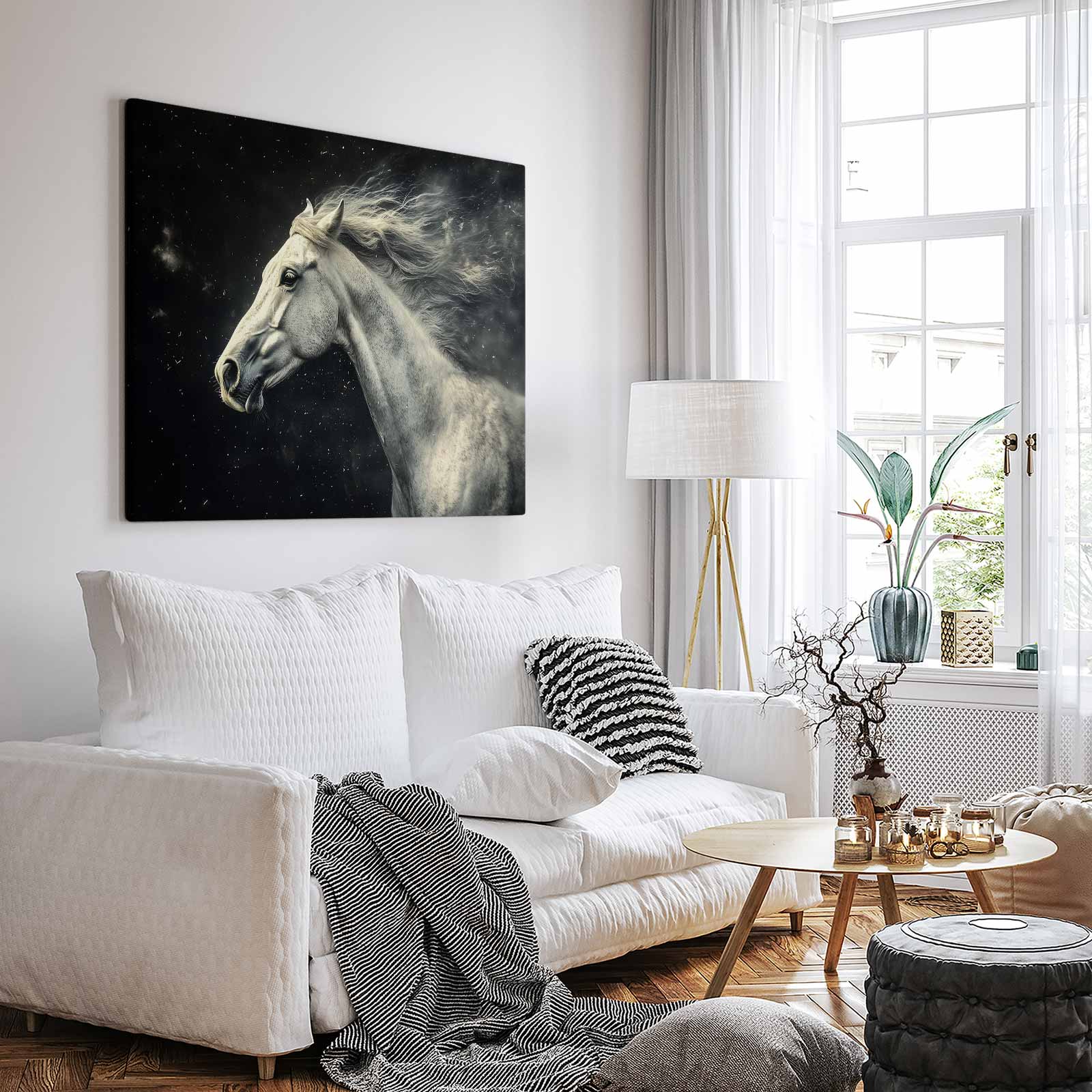 Wit paard in volle vaart - Afbeelding 3