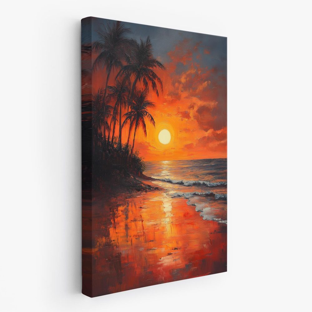 Tropisch zonsondergangsschilderij