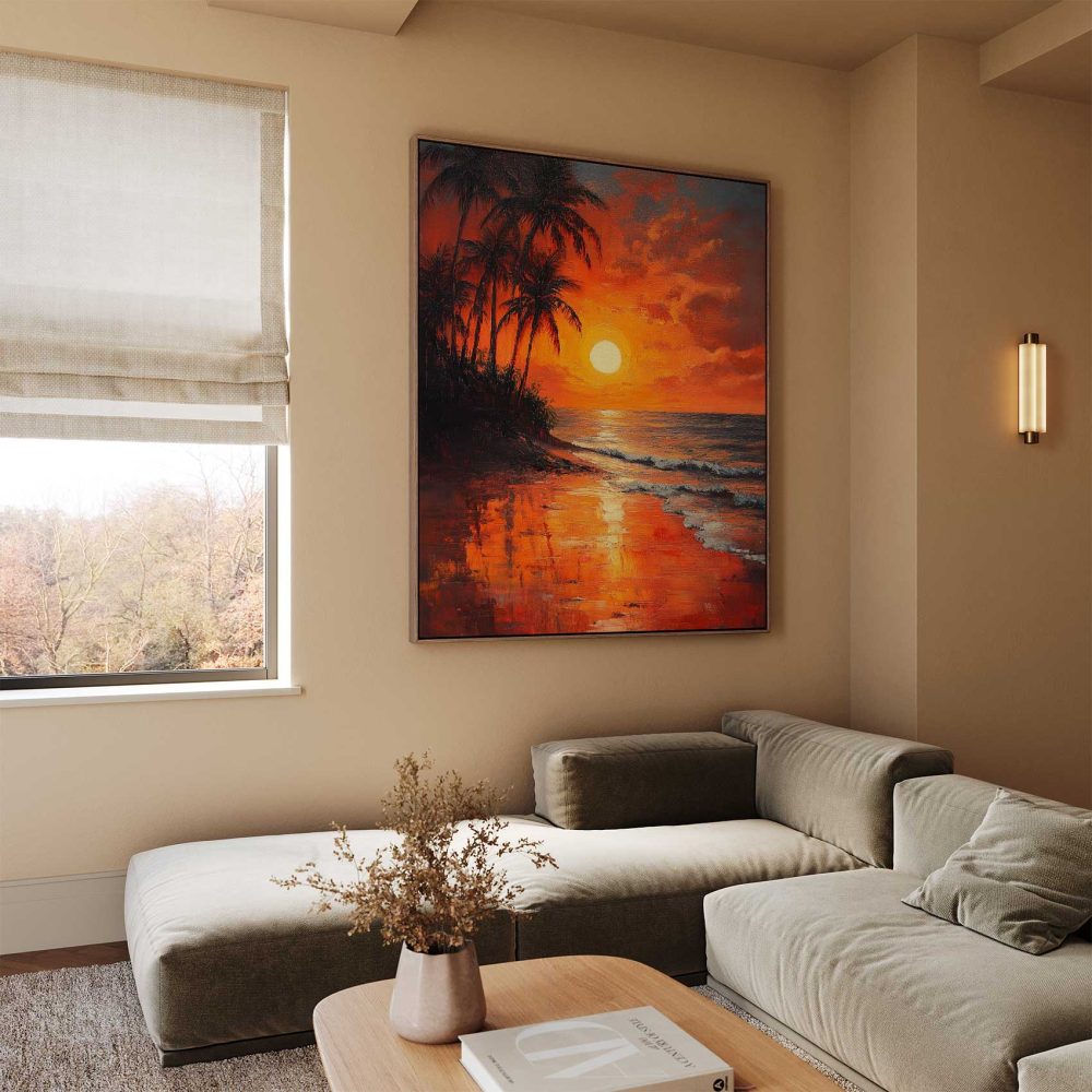 Alternative view of Tropisch zonsondergangsschilderij