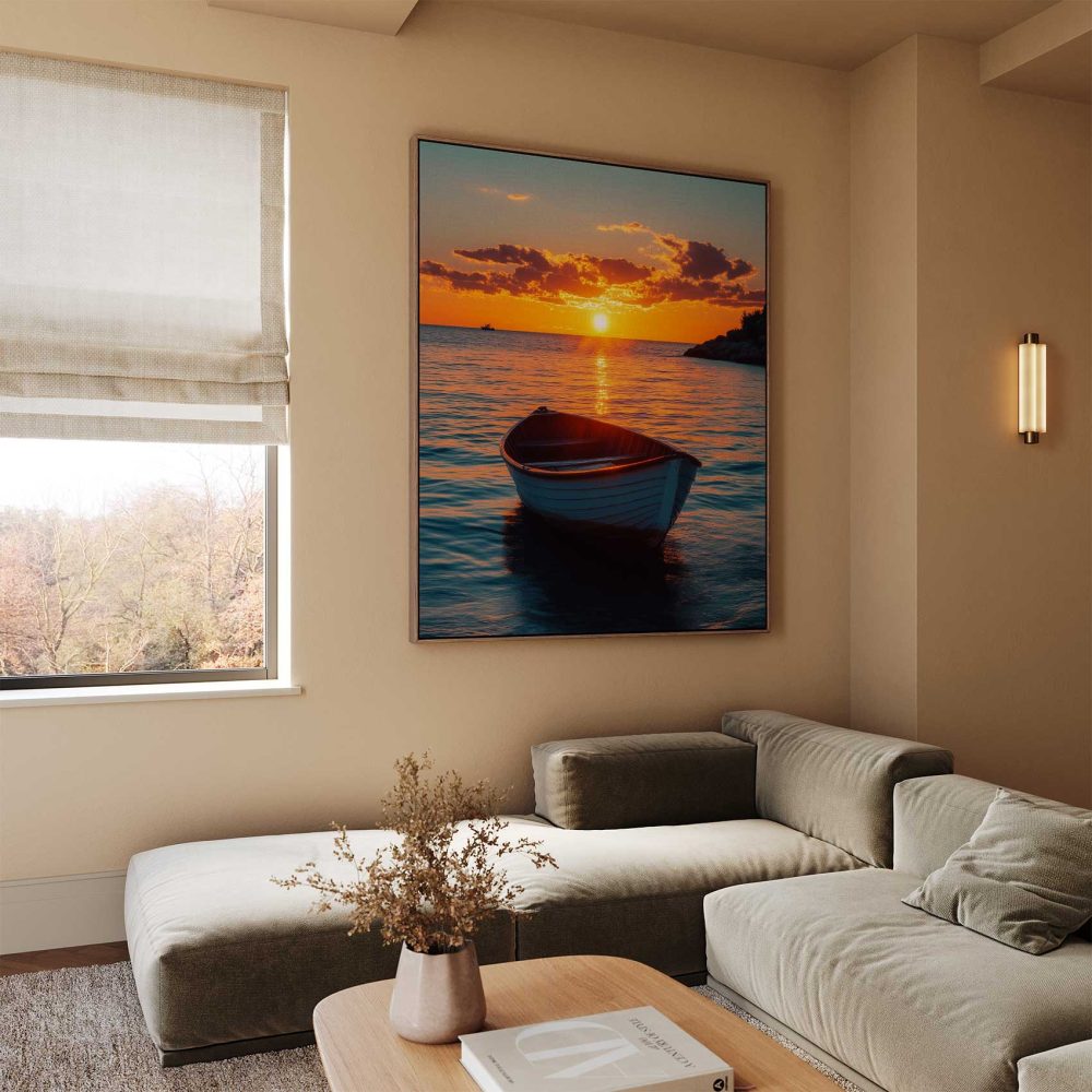 Alternative view of Rustige boot bij zonsondergang