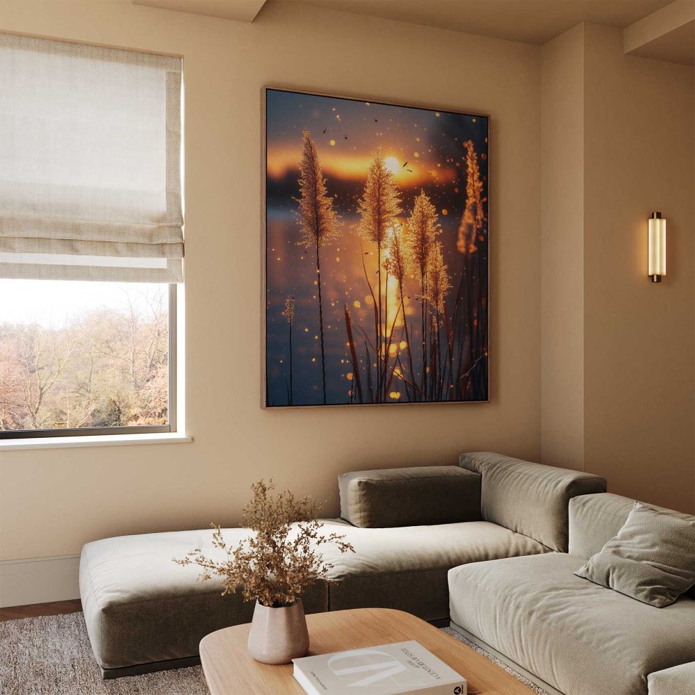 Alternative view of Gouden Zonsondergang bij Water