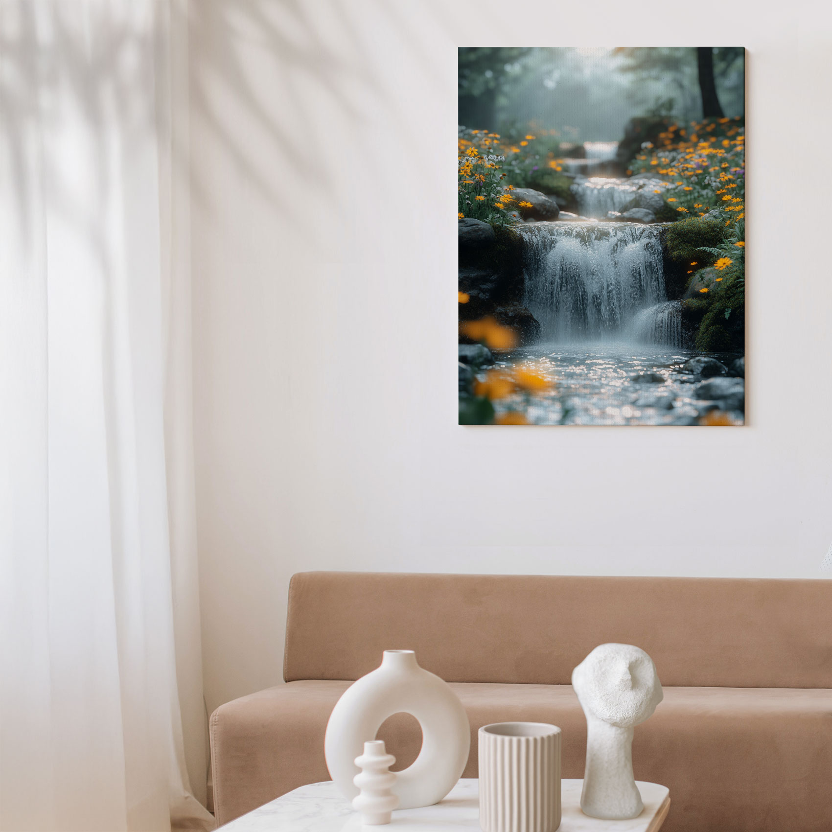 Rustige waterval in bloementuin - Afbeelding 7