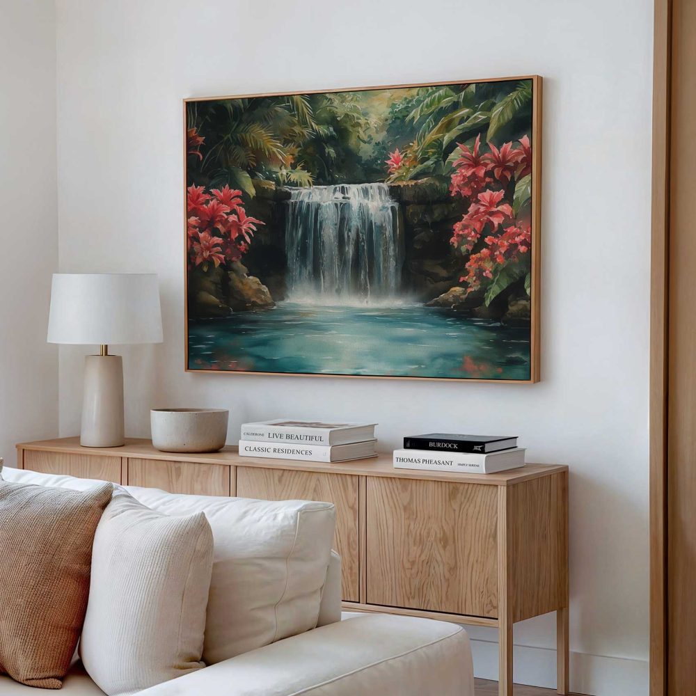 Alternative view of Betoverend waterval schilderij