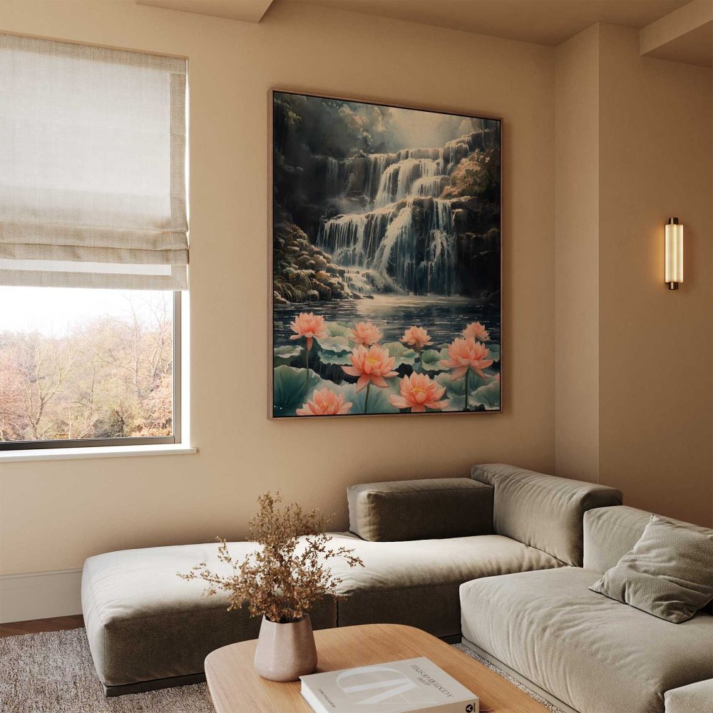 Alternative view of Betoverend waterval bloemenwaterverf