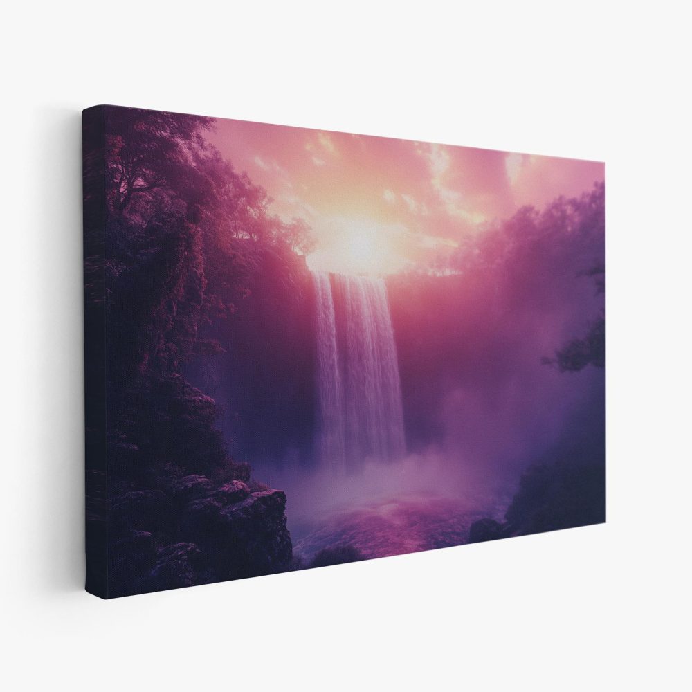 Betoverend Roze Waterval Landschap