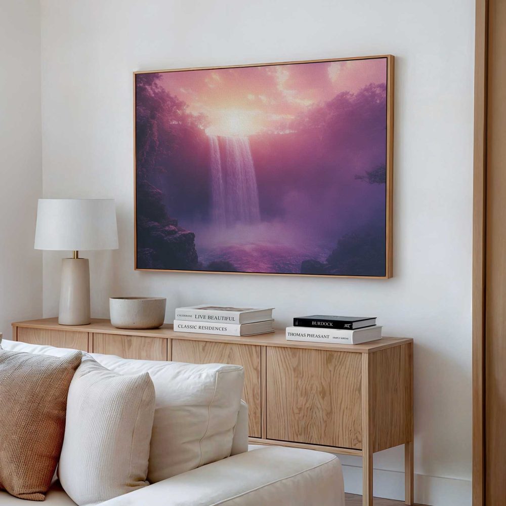 Alternative view of Betoverend Roze Waterval Landschap