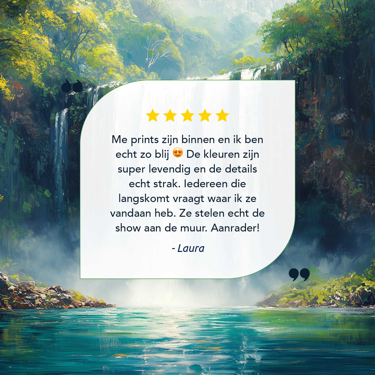 Rustige Waterval Schildering - Afbeelding 9