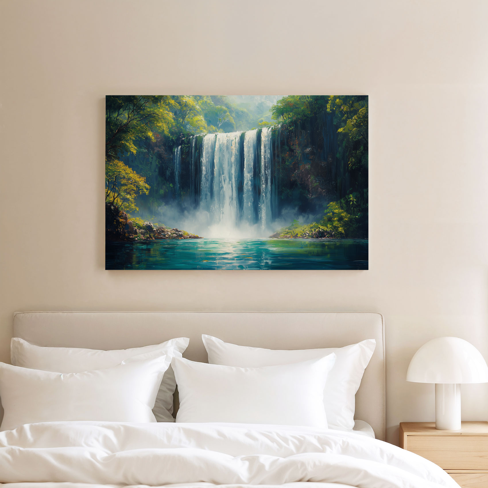 Rustige Waterval Schildering - Afbeelding 8