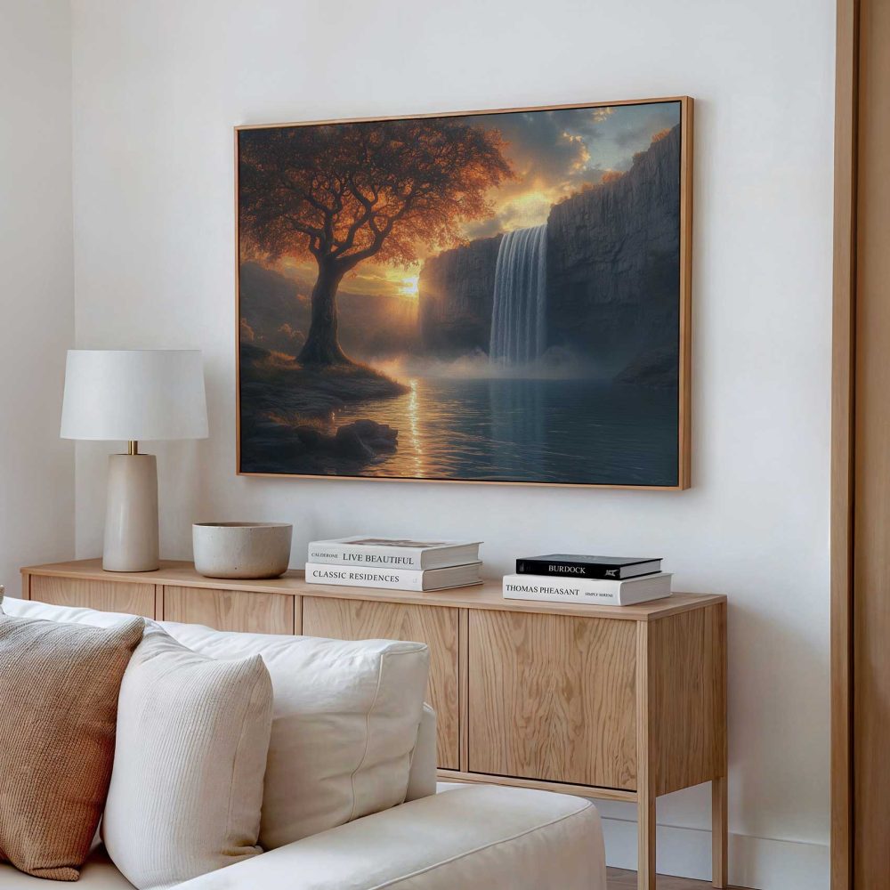 Alternative view of Betoverend waterval-landschap