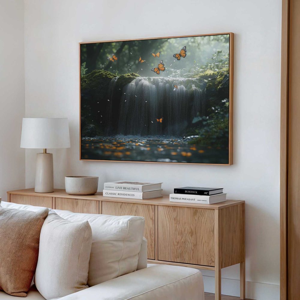 Alternative view of Betoverend waterval-bos tafereel