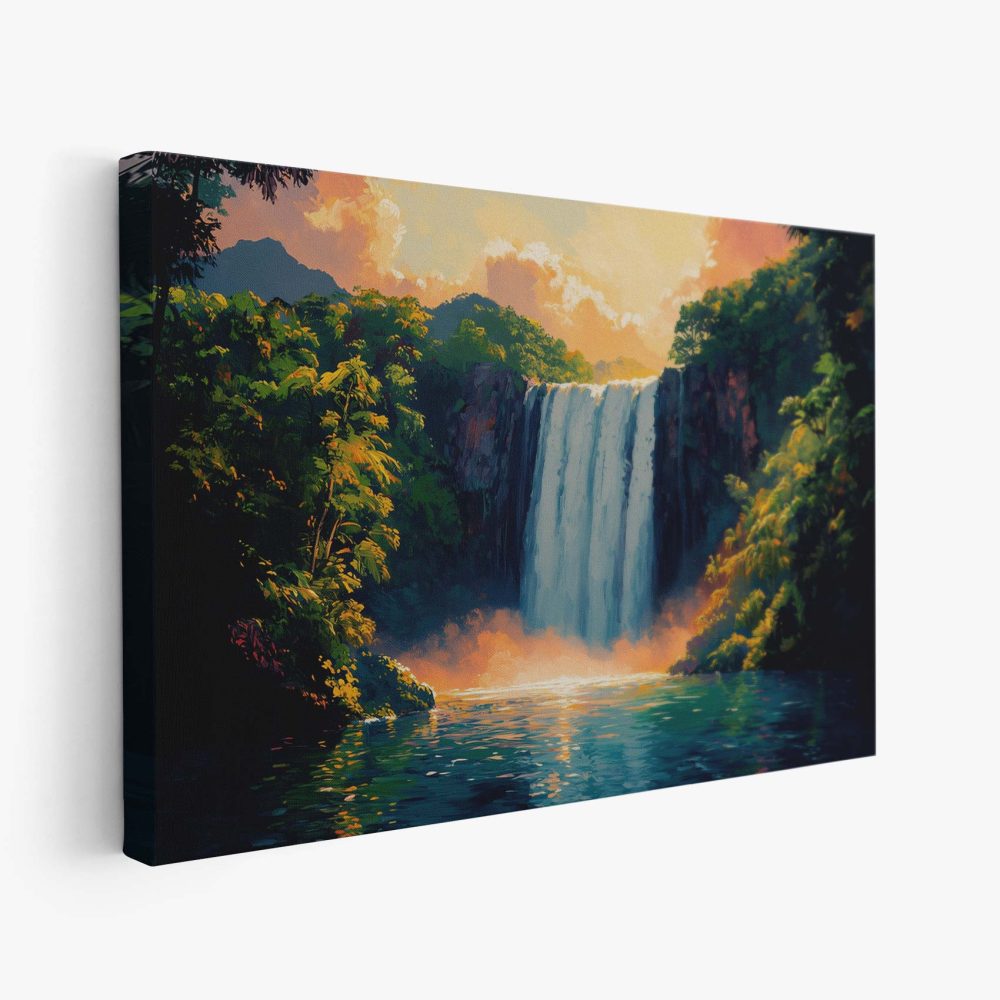 Betoverend Waterval Landschap