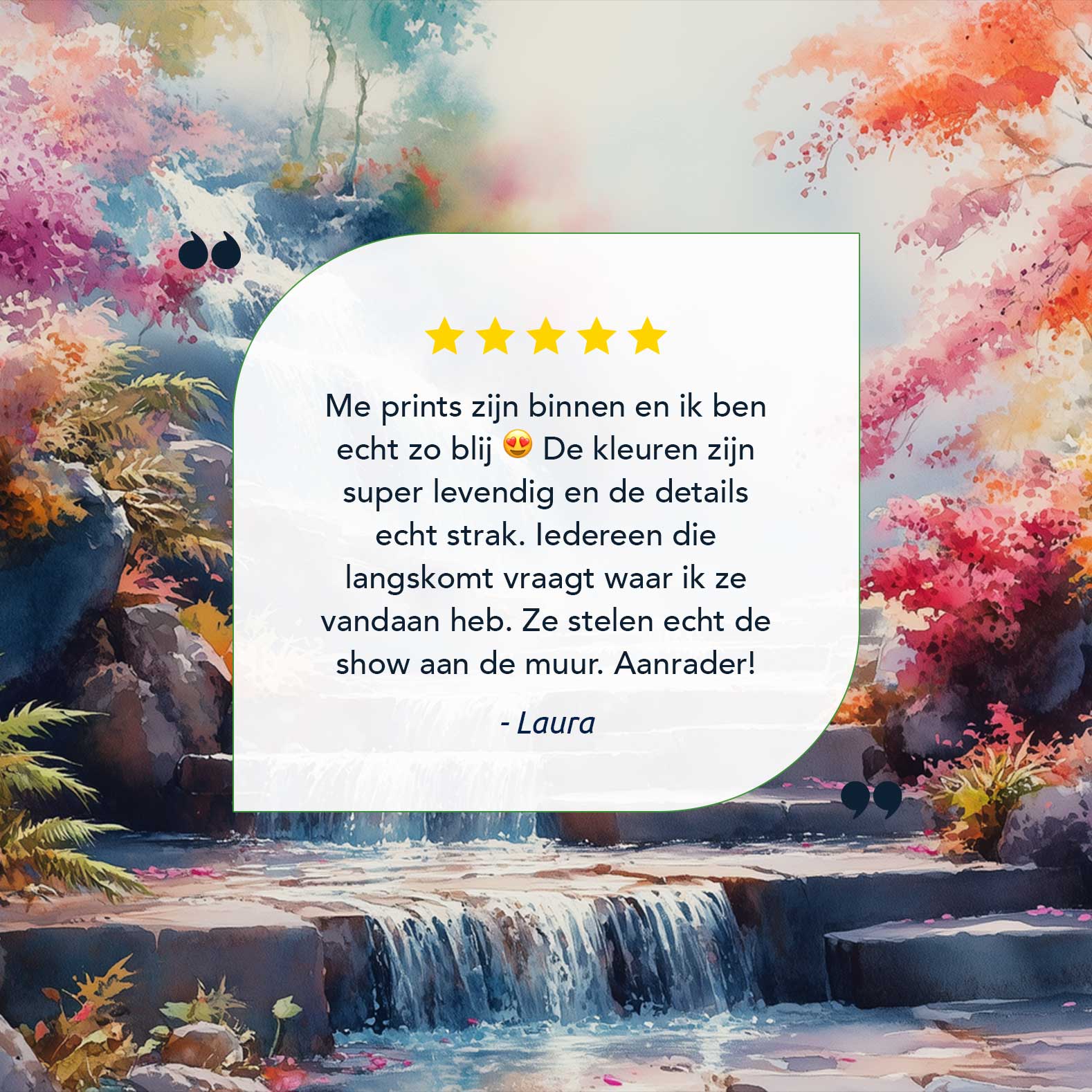 Betoverend waterval watercolor - Afbeelding 9