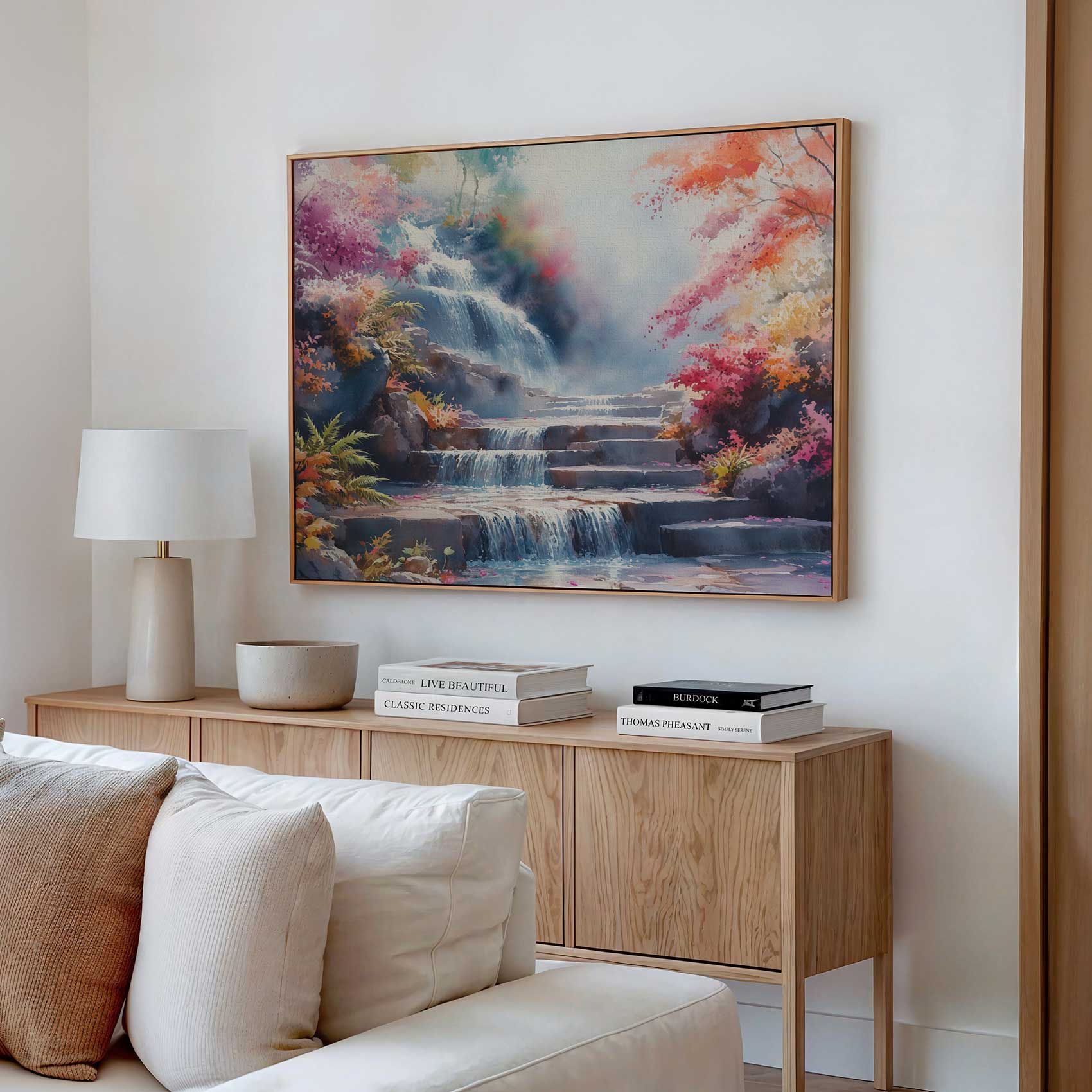 Betoverend waterval watercolor - Afbeelding 2