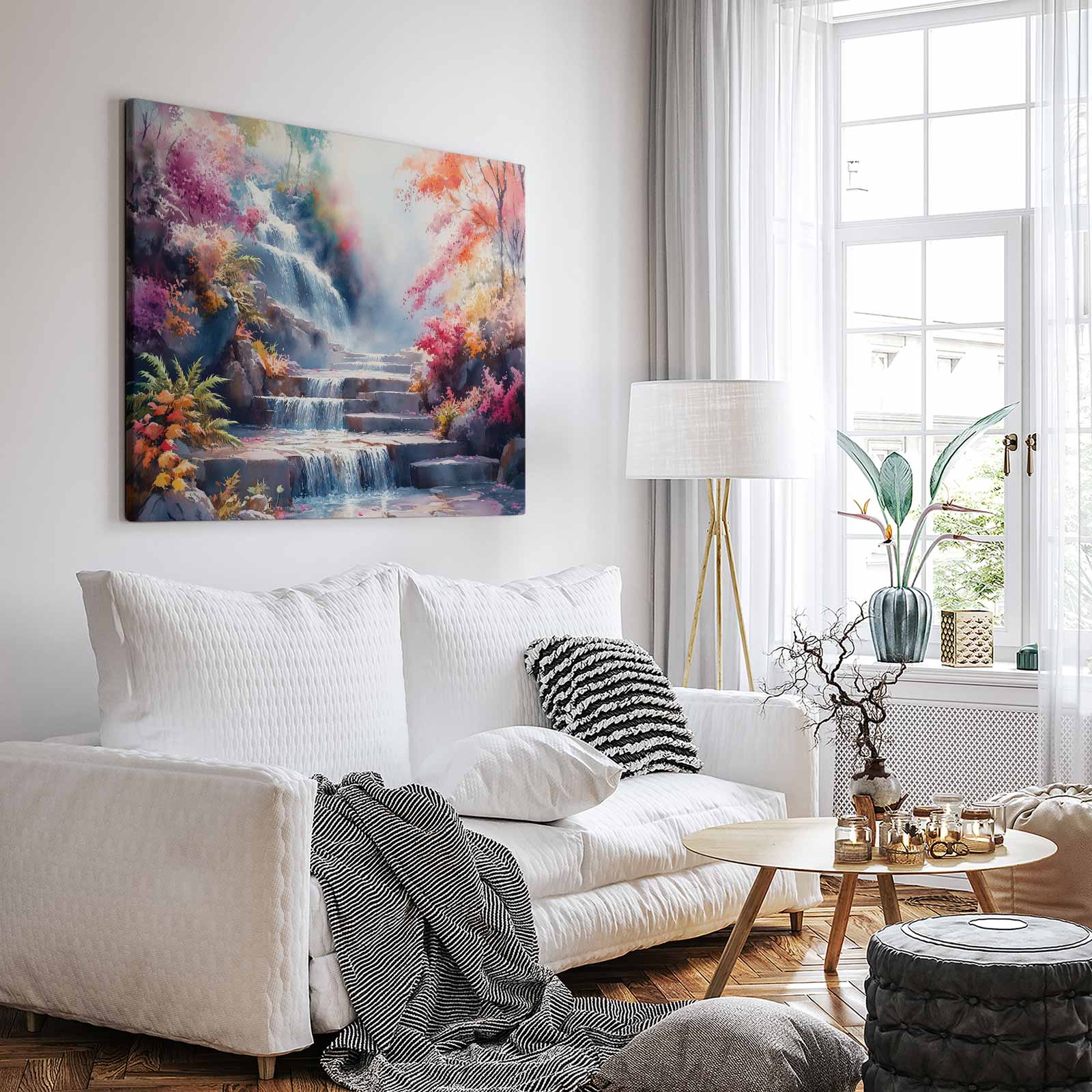 Betoverend waterval watercolor - Afbeelding 3