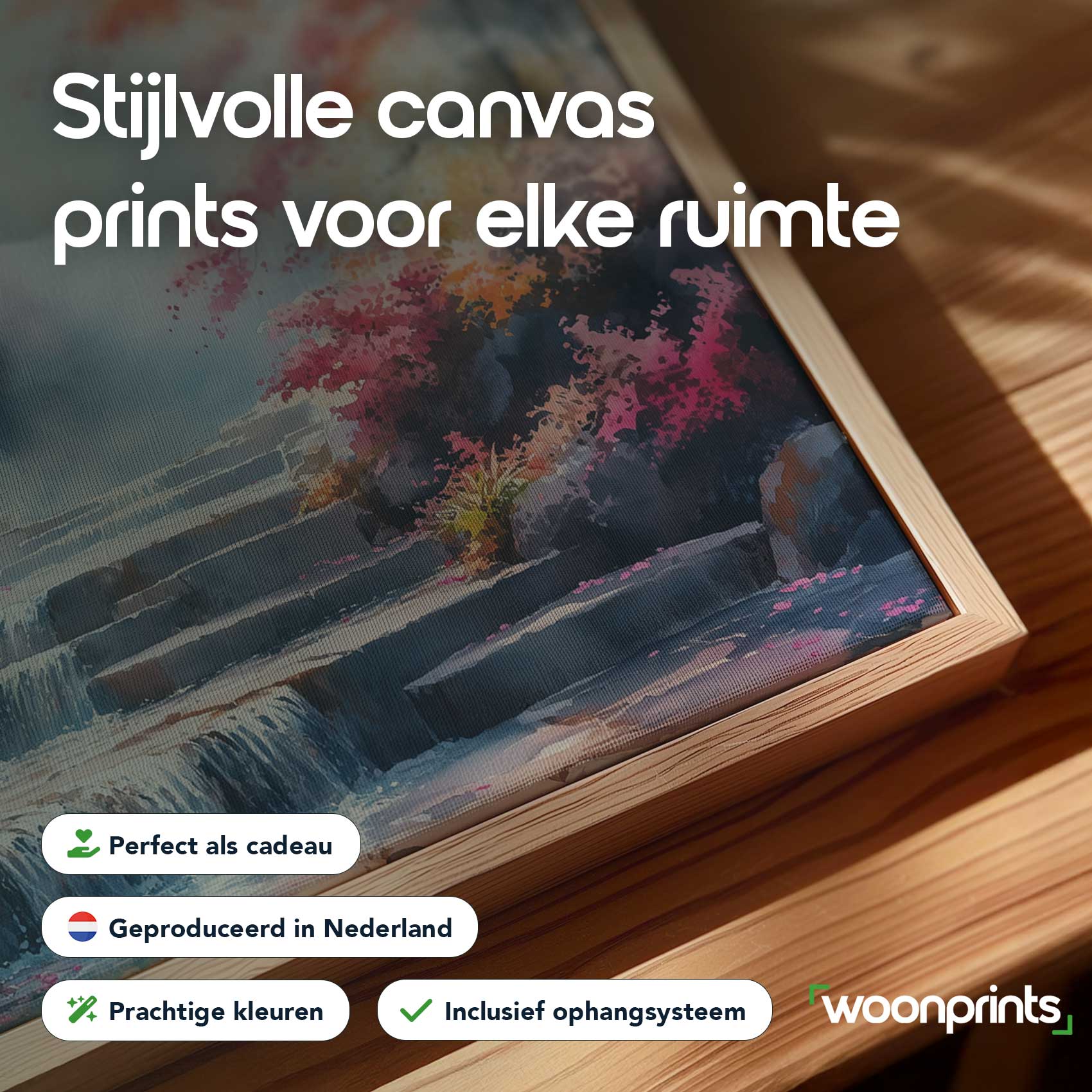 Betoverend waterval watercolor - Afbeelding 4