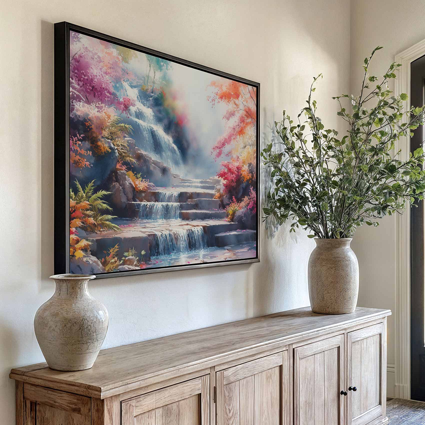 Betoverend waterval watercolor - Afbeelding 6