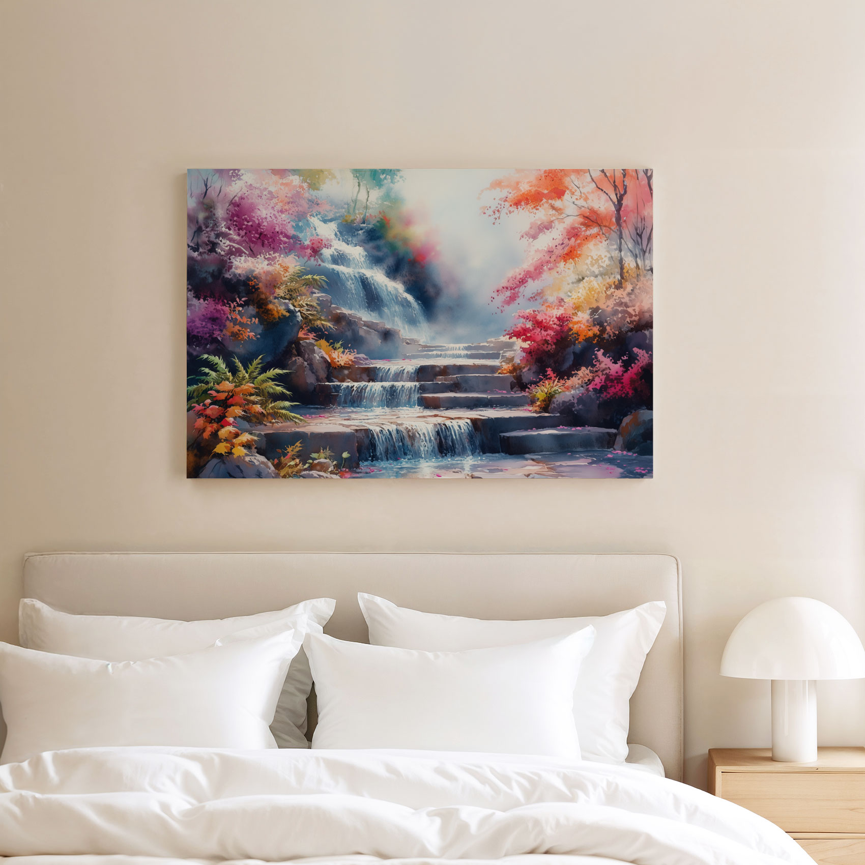 Betoverend waterval watercolor - Afbeelding 8