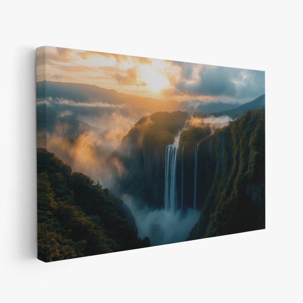 Adembenemende waterval in natuur